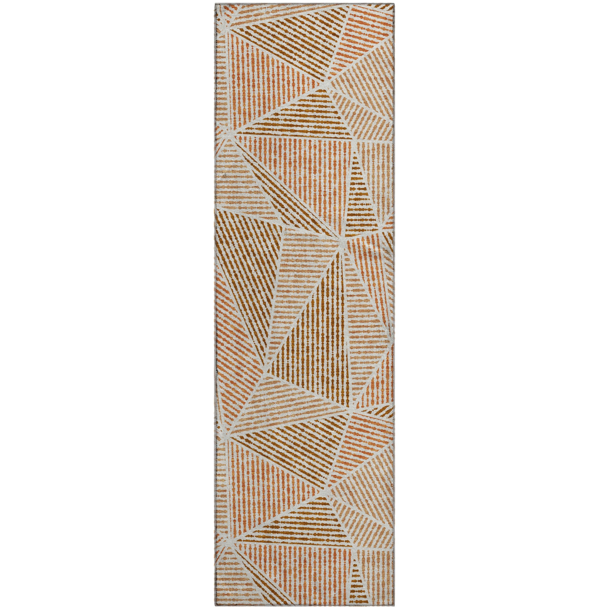 Valletta Machine Washable Transitional Terracotta Orange Rug 2'3" x 7'6" #shape_Runner