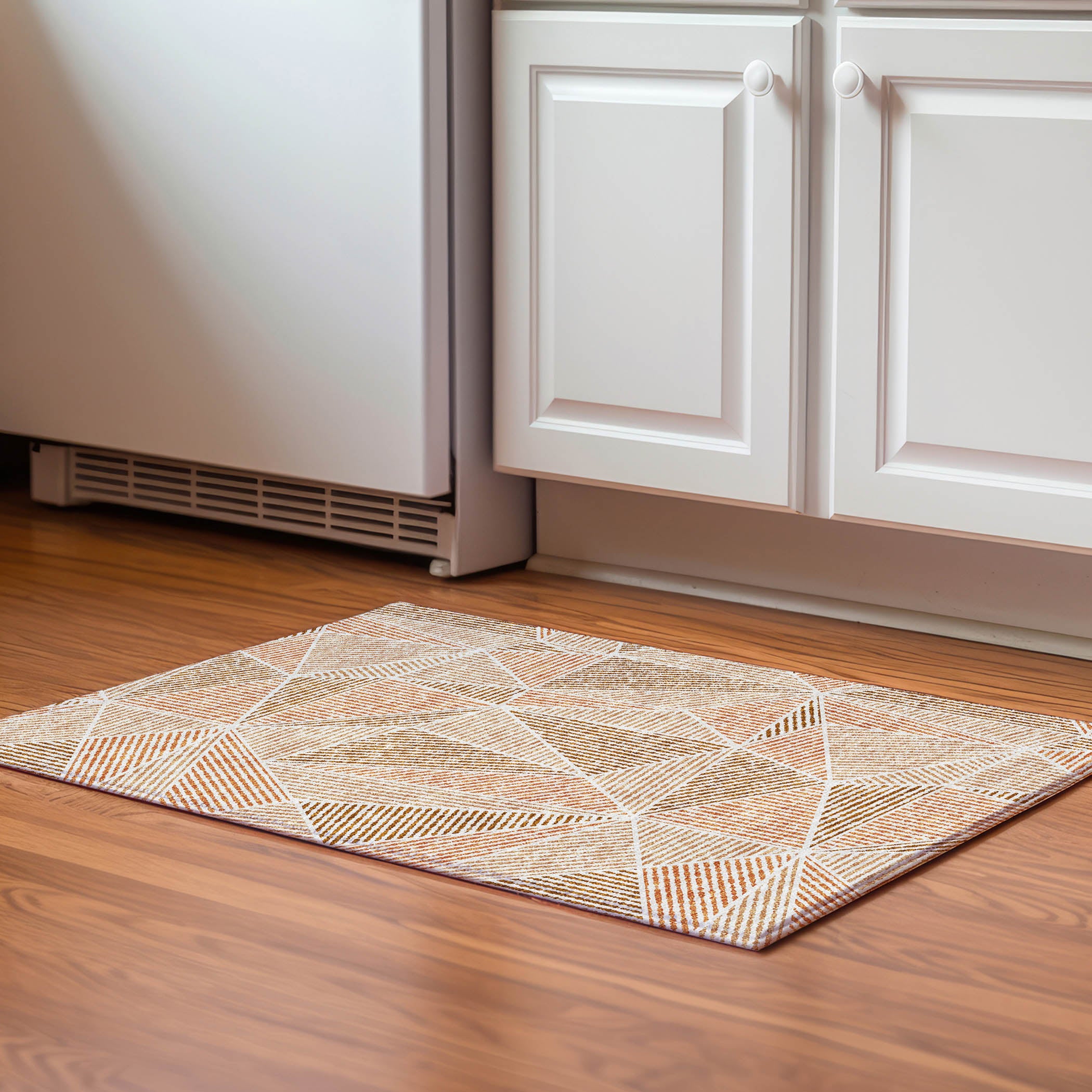 Valletta Machine Washable Transitional Terracotta Orange Rug 1'8" x 2'6" #shape_Rectangle