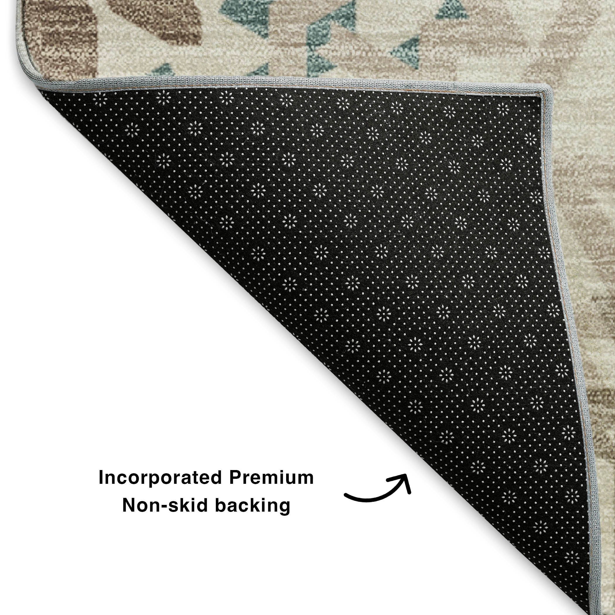 Antigua Machine Washable Transitional Beige Brown Rug 1'8" x 2'6" #shape_Rectangle