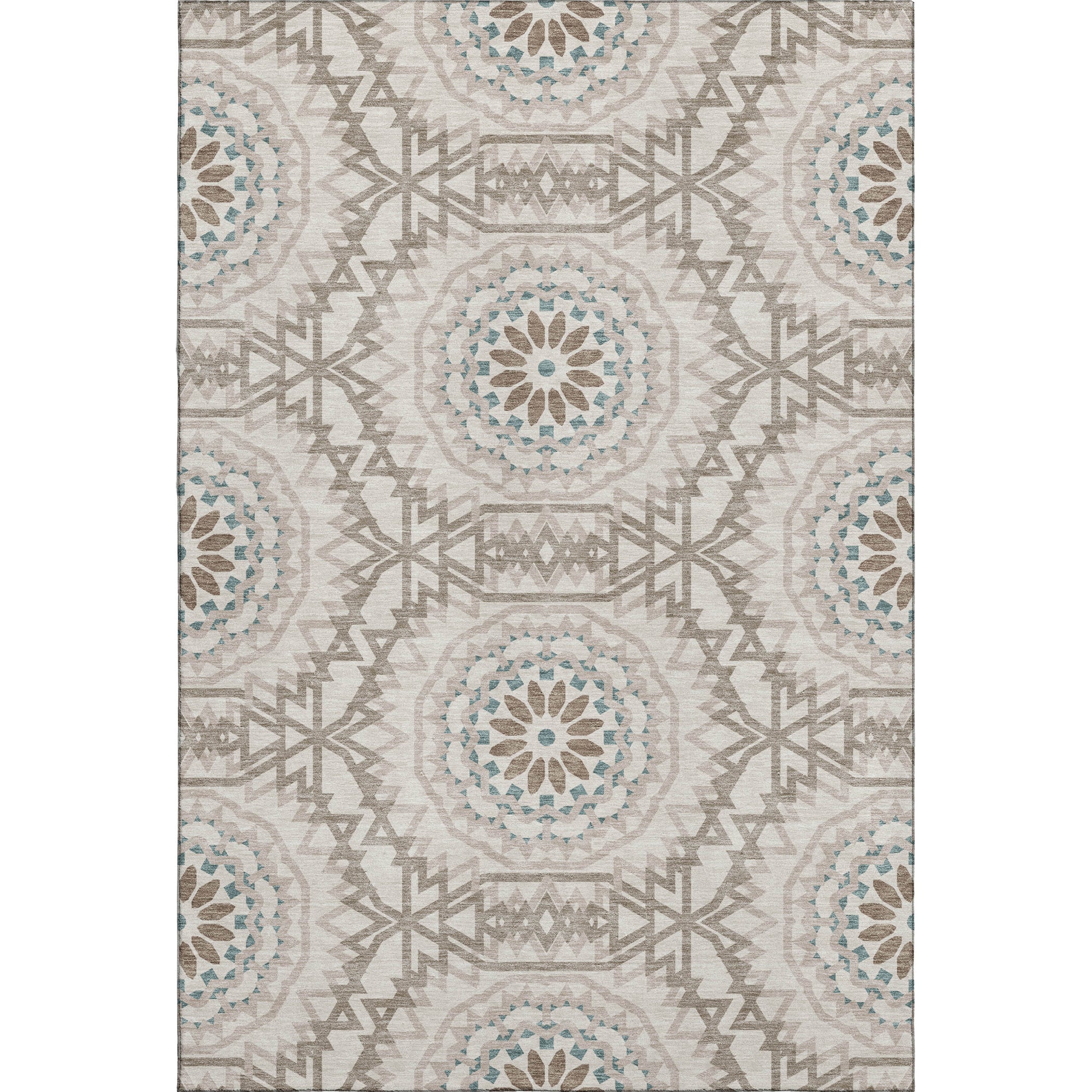 Antigua Machine Washable Transitional Beige Brown Rug 2'6" x 3'10" #shape_Rectangle