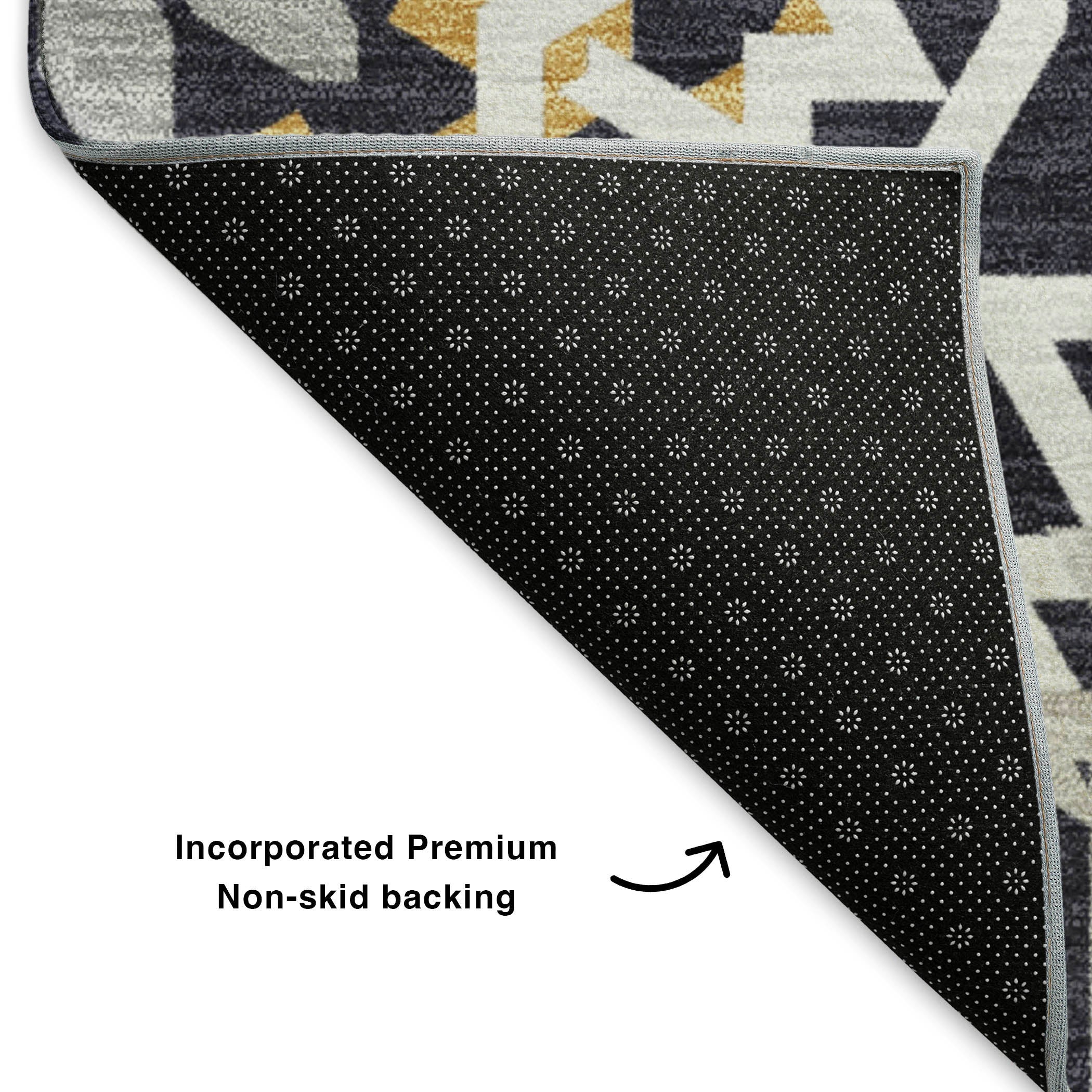 Antigua Machine Washable Transitional Black Rug 1'8" x 2'6" #shape_Rectangle