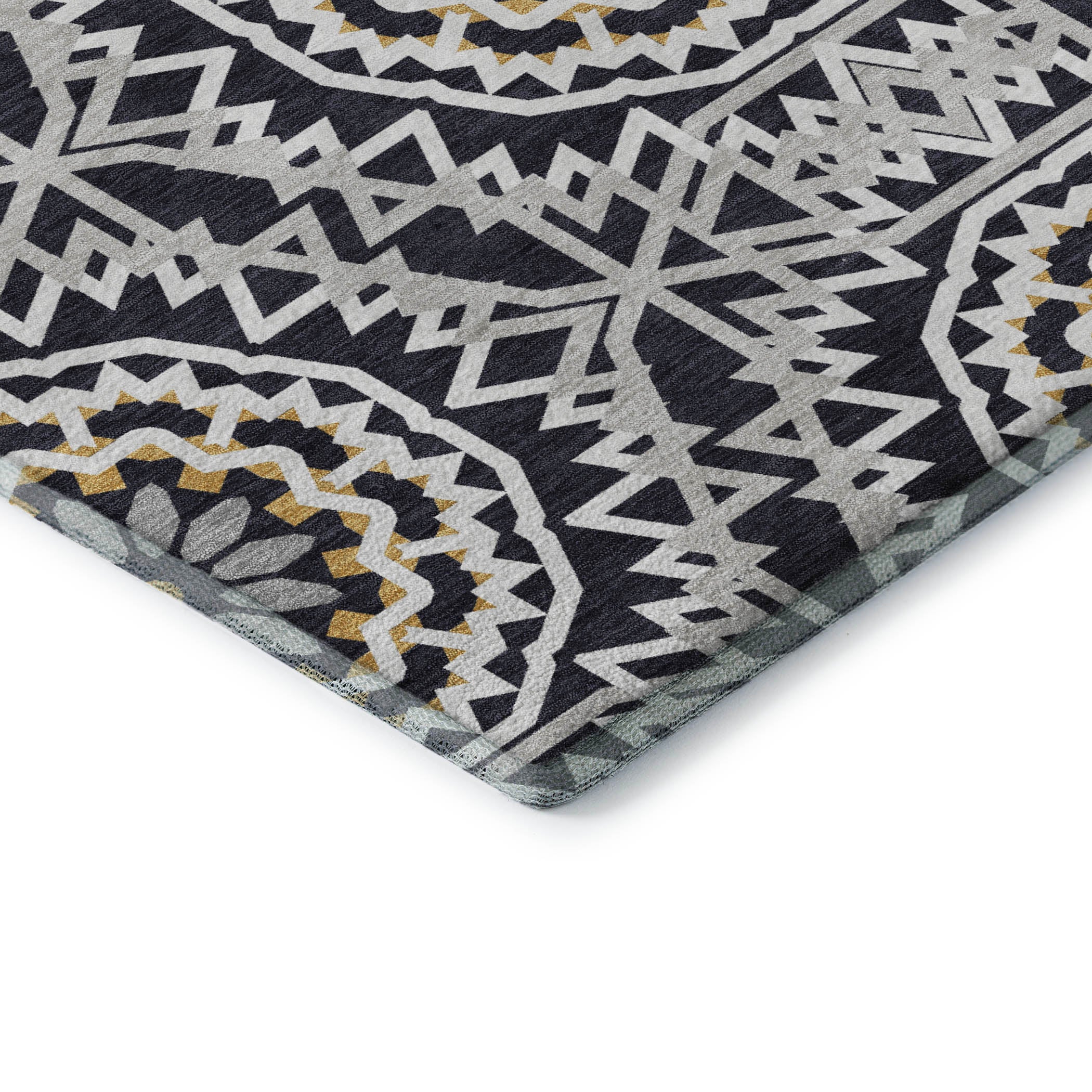 Antigua Machine Washable Transitional Black Rug 1'8" x 2'6" #shape_Rectangle