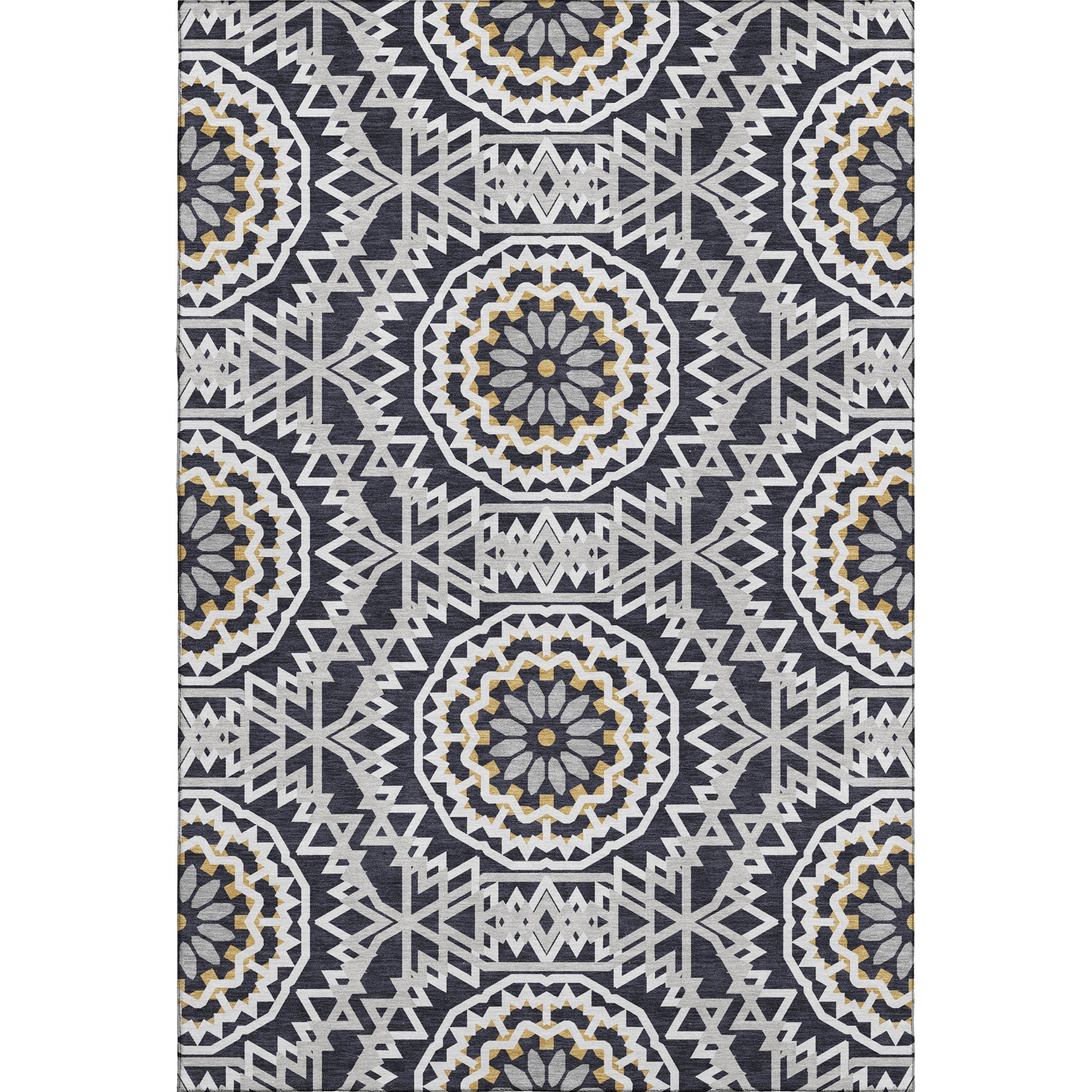 Antigua Machine Washable Transitional Black Rug 2'6" x 3'10" #shape_Rectangle