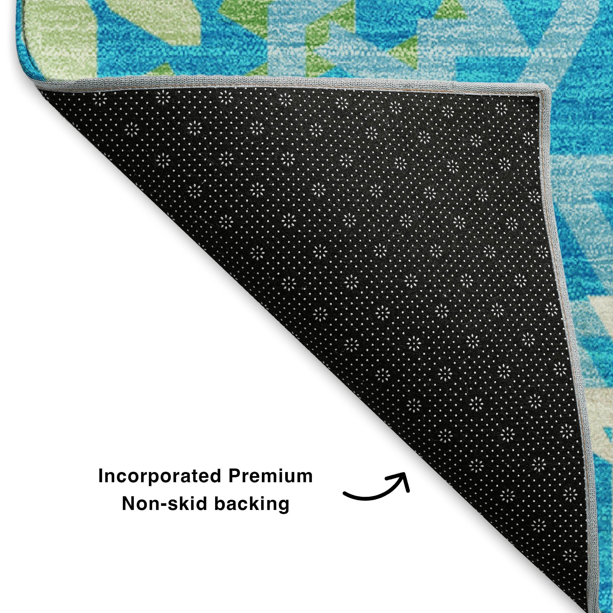 Antigua Machine Washable Transitional Blue Rug 1'8" x 2'6" #shape_Rectangle