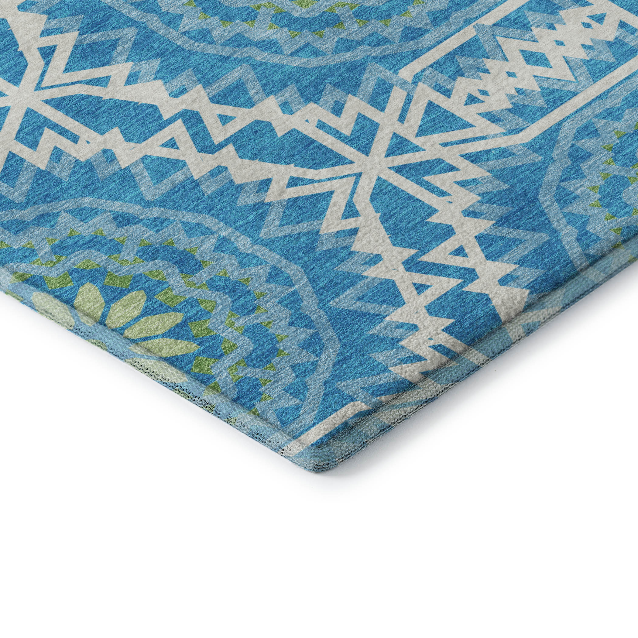 Antigua Machine Washable Transitional Blue Rug 1'8" x 2'6" #shape_Rectangle
