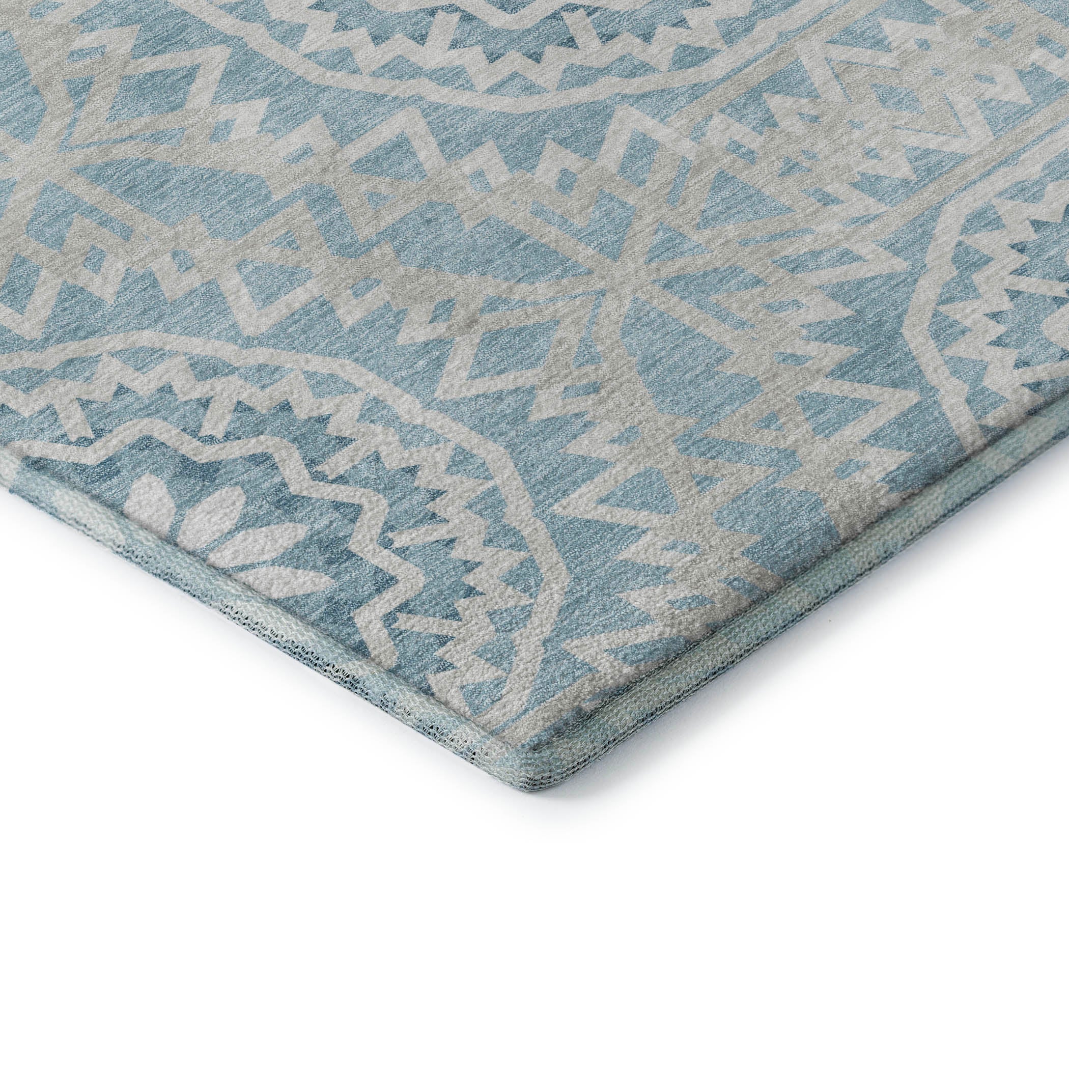 Antigua Machine Washable Transitional Denim Blue Rug 1'8" x 2'6" #shape_Rectangle