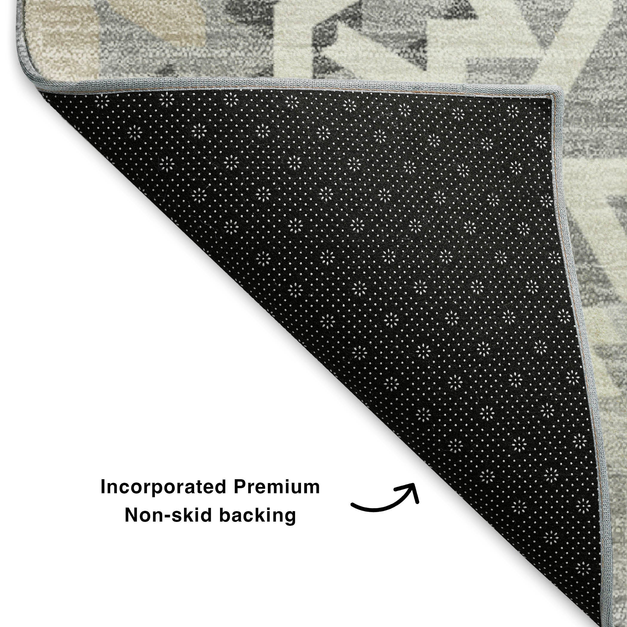 Antigua Machine Washable Transitional Gray Rug 1'8" x 2'6" #shape_Rectangle