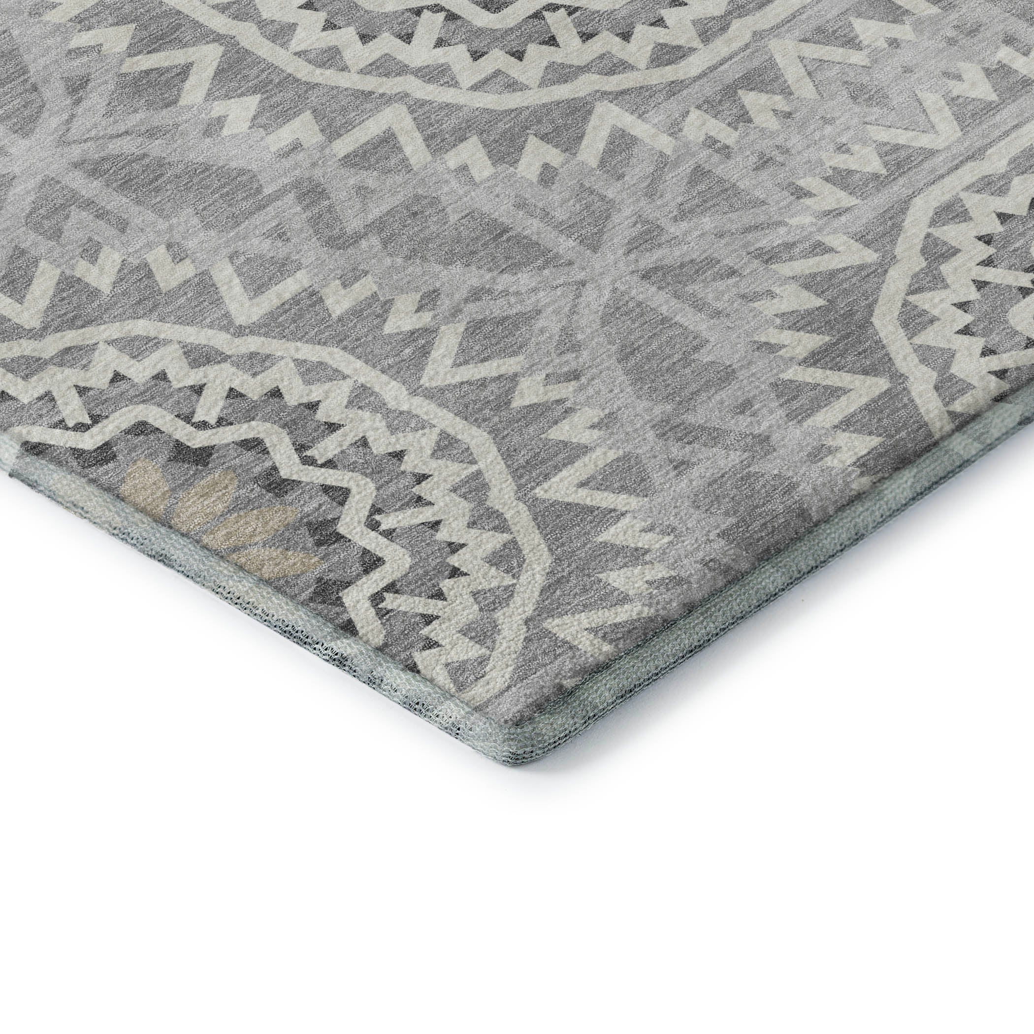 Antigua Machine Washable Transitional Gray Rug 1'8" x 2'6" #shape_Rectangle