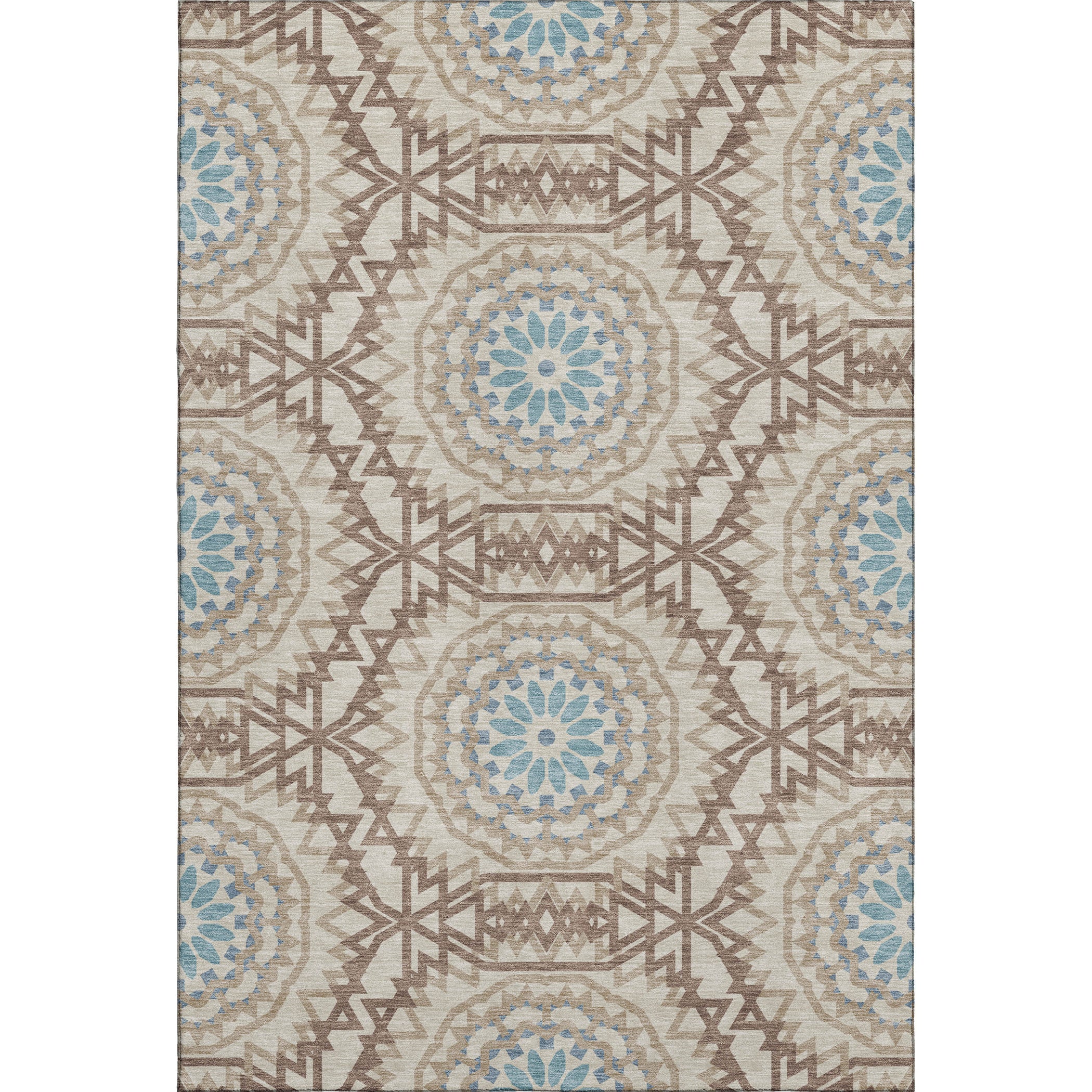Antigua Machine Washable Transitional Khaki Brown Rug 2'6" x 3'10" #shape_Rectangle