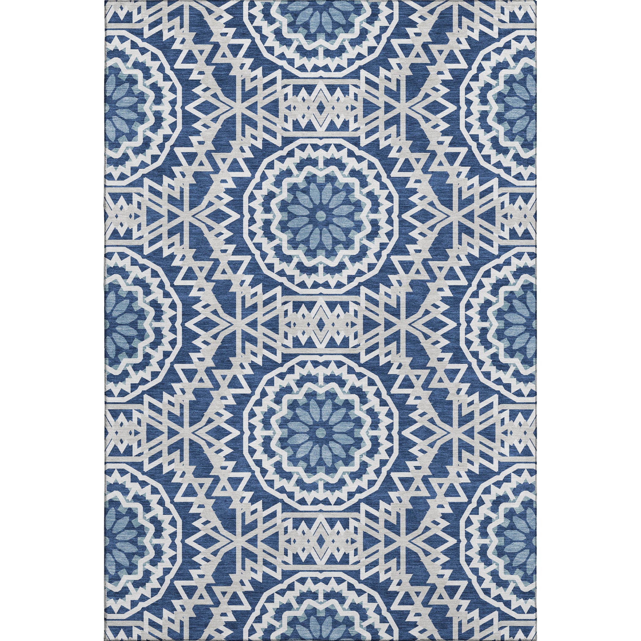 Antigua Machine Washable Transitional Navy Blue Rug 2'6" x 3'10" #shape_Rectangle