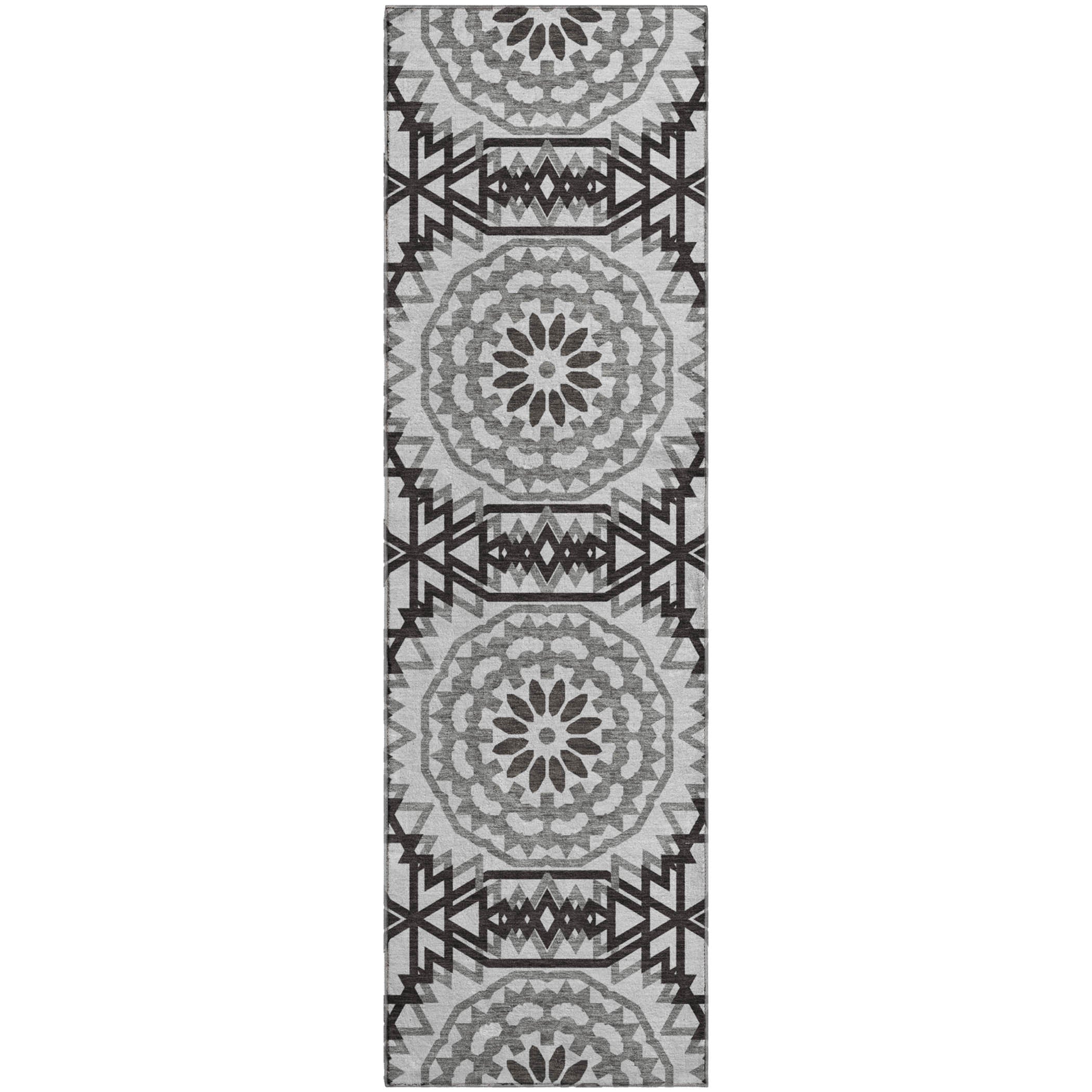 Antigua Machine Washable Transitional White Ivory Rug 2'3" x 7'6" #shape_Runner