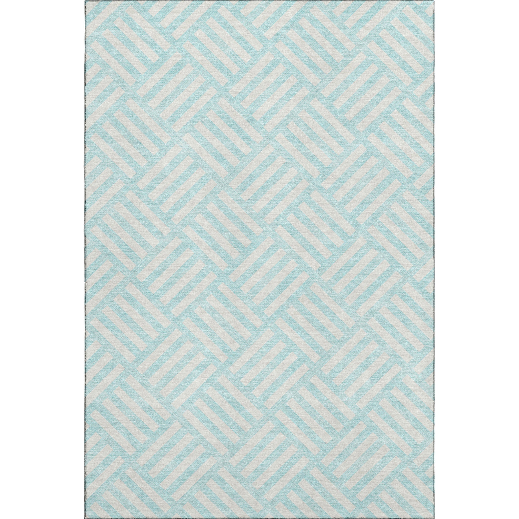Kathmandu Machine Washable Transitional Aqua Teal Rug 2'6" x 3'10" #shape_Rectangle