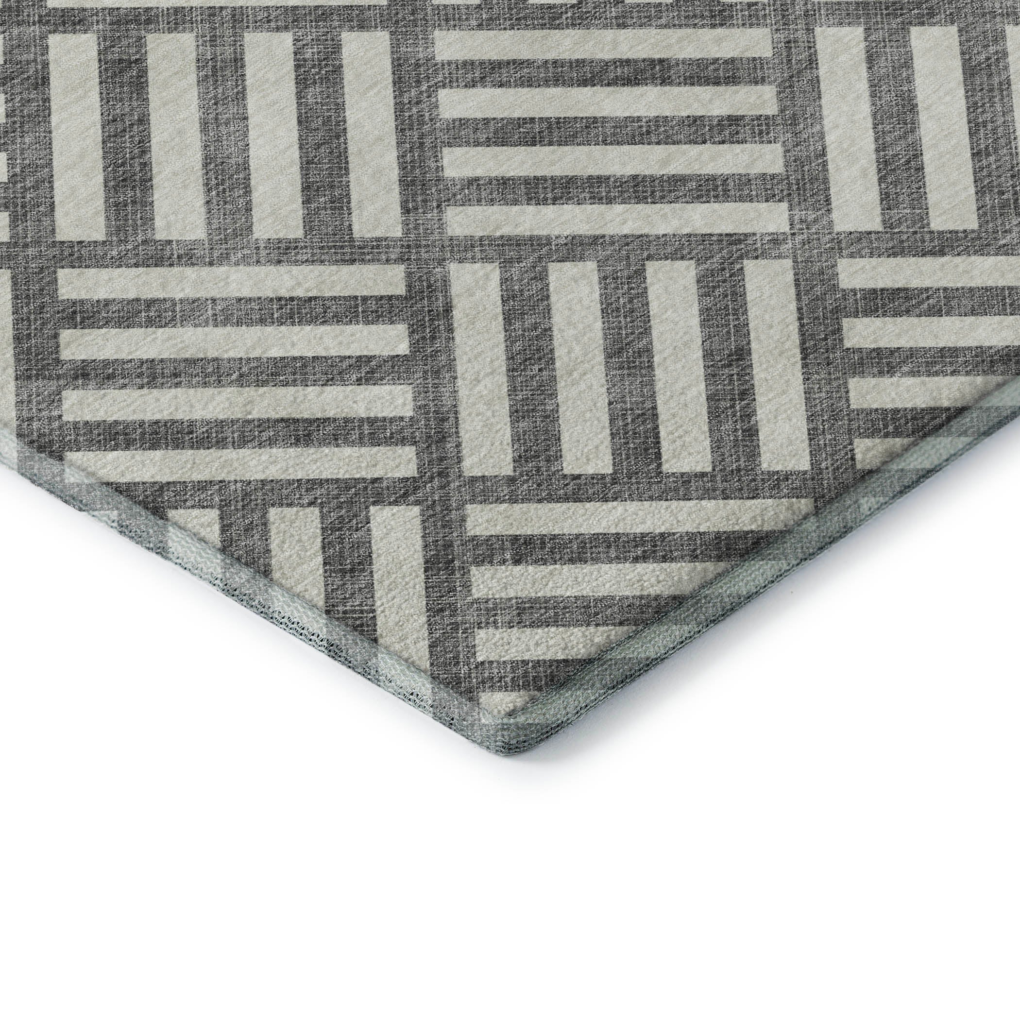 Kathmandu Machine Washable Transitional Charcoal Gray Rug 1'8" x 2'6" #shape_Rectangle