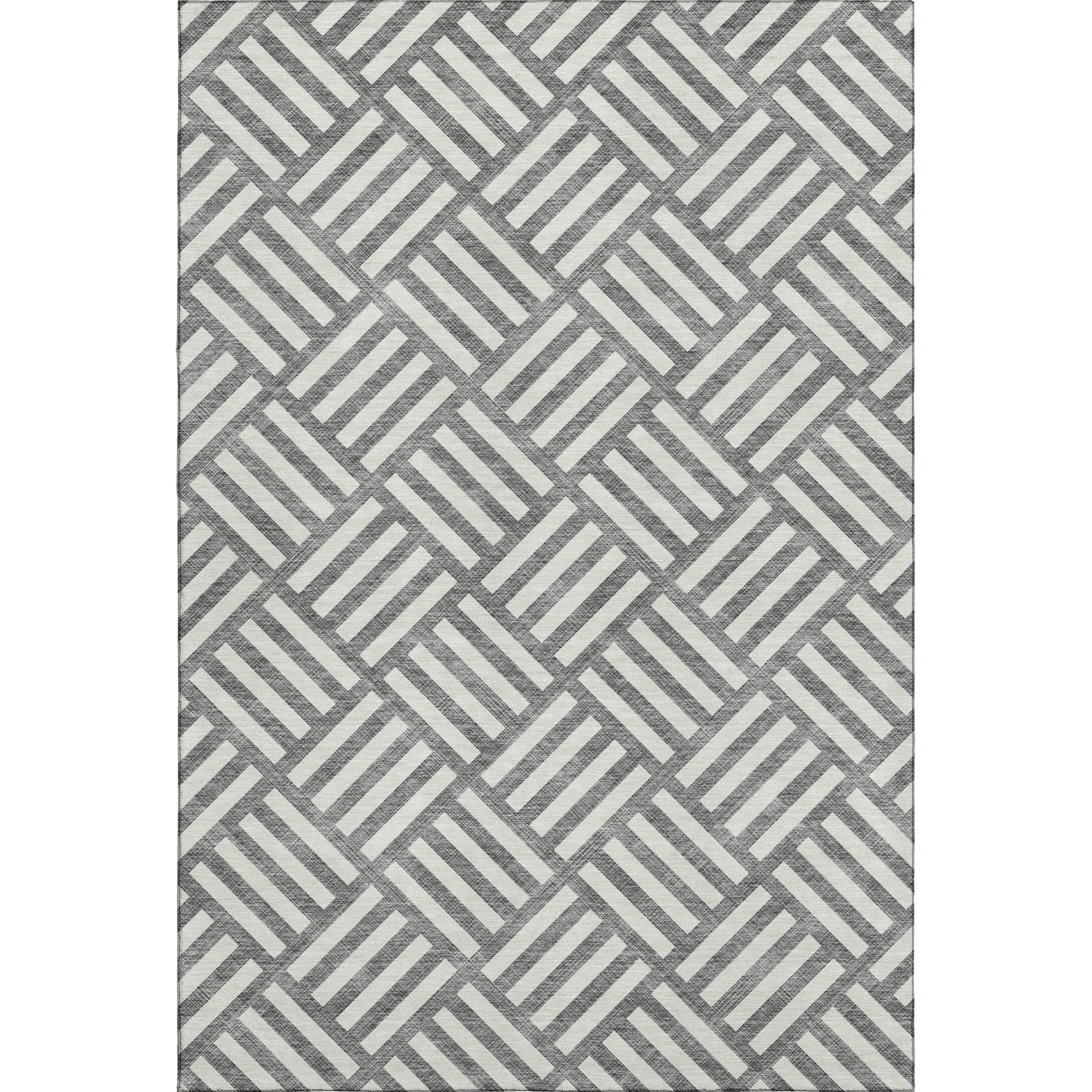 Kathmandu Machine Washable Transitional Charcoal Gray Rug 2'6" x 3'10" #shape_Rectangle