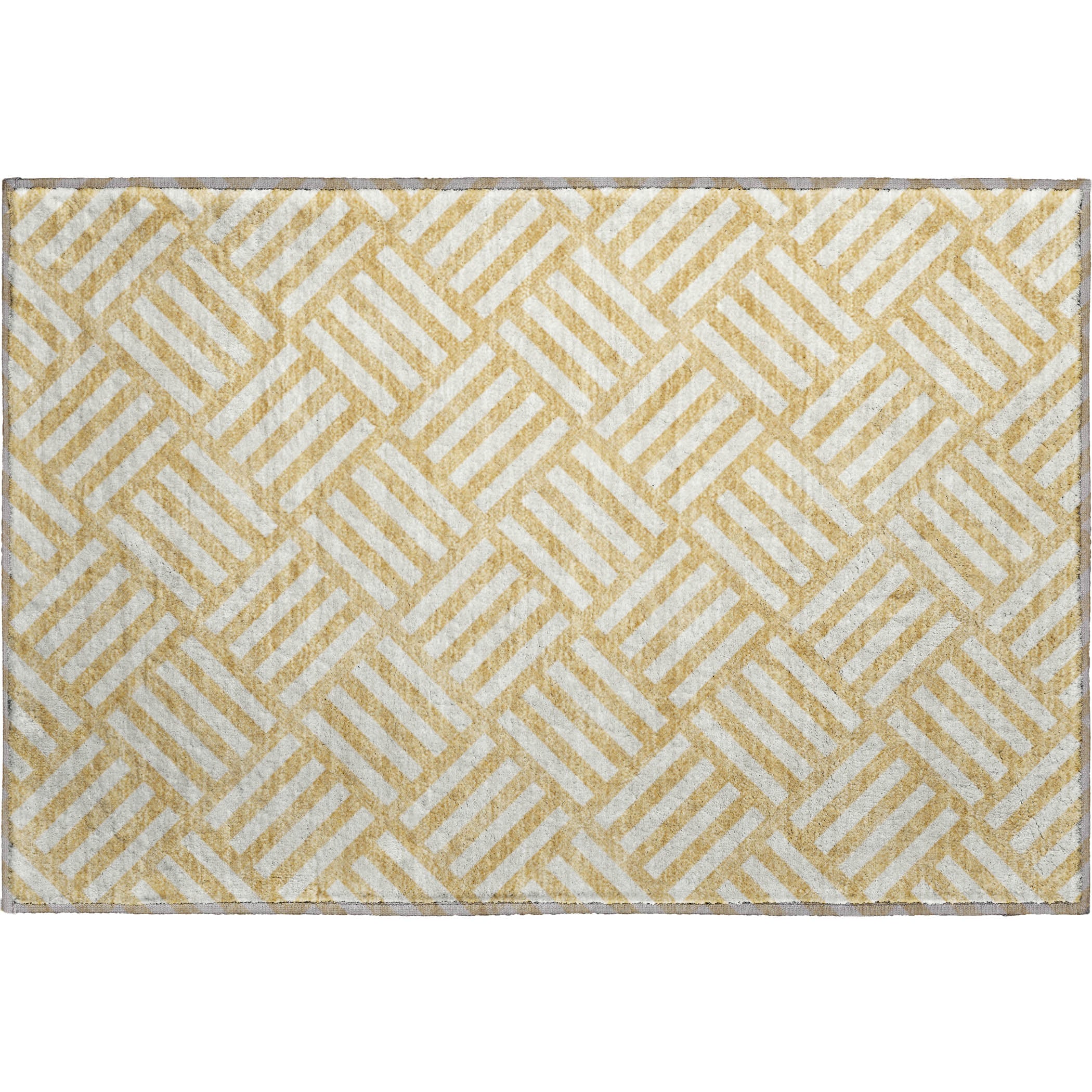 Kathmandu Machine Washable Transitional Gold Rug 1'8" x 2'6" #shape_Rectangle