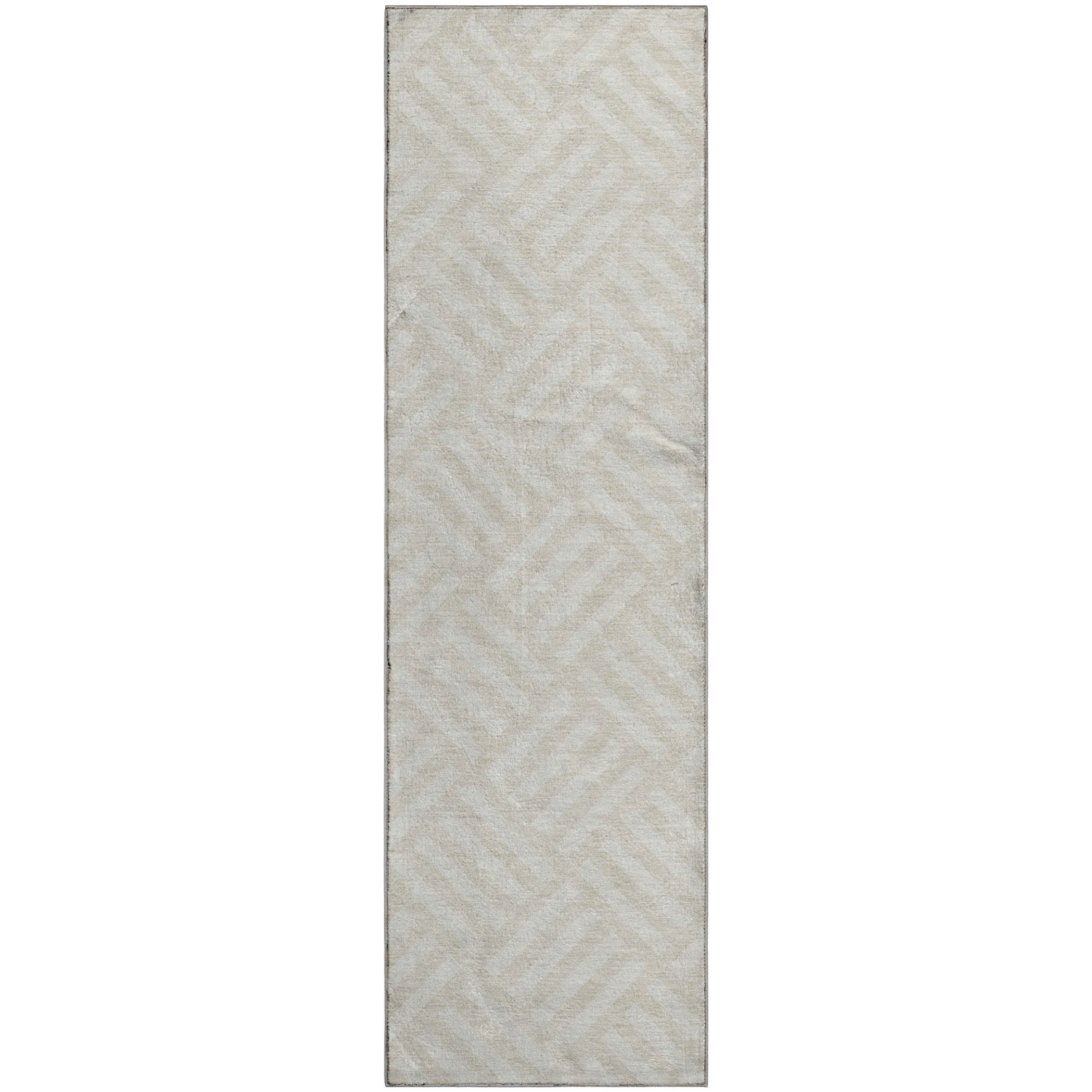Kathmandu Machine Washable Transitional Ivory Rug 2'3" x 7'6" #shape_Runner
