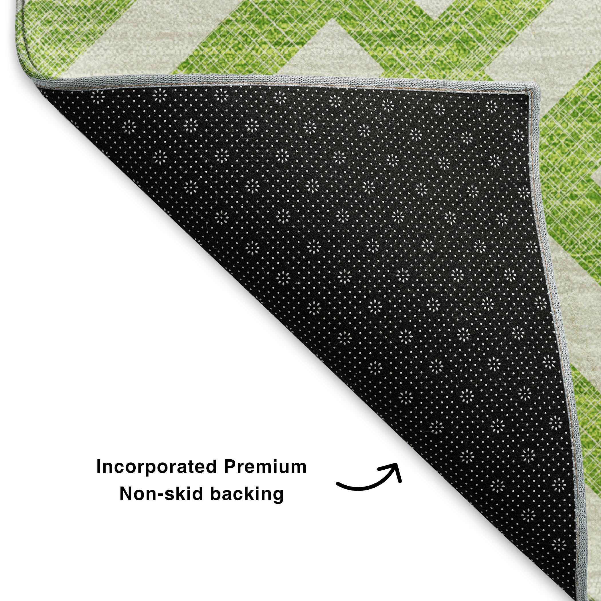 Kathmandu Machine Washable Transitional Lime Green Rug 1'8" x 2'6" #shape_Rectangle