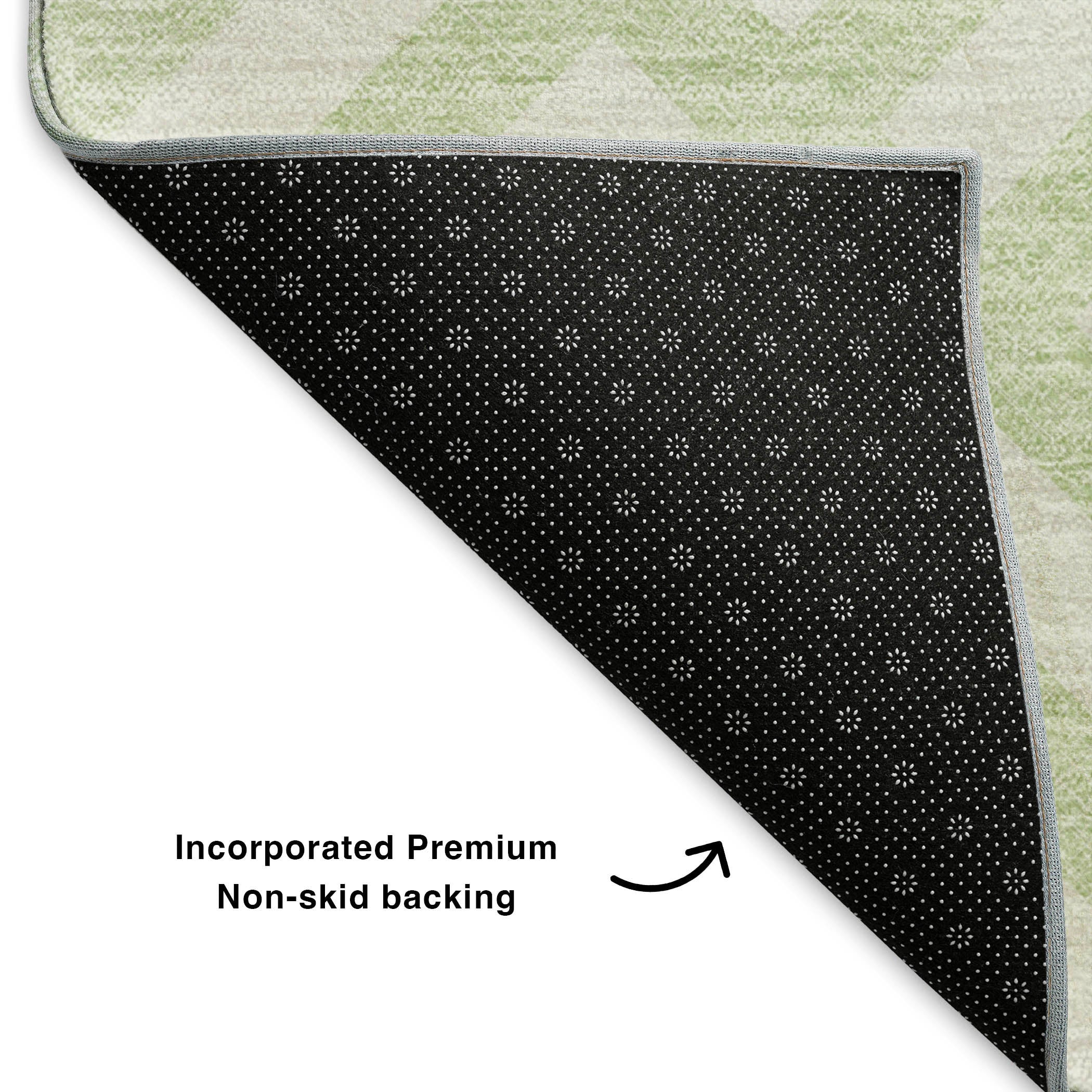 Kathmandu Machine Washable Transitional Mint Green Rug 1'8" x 2'6" #shape_Rectangle