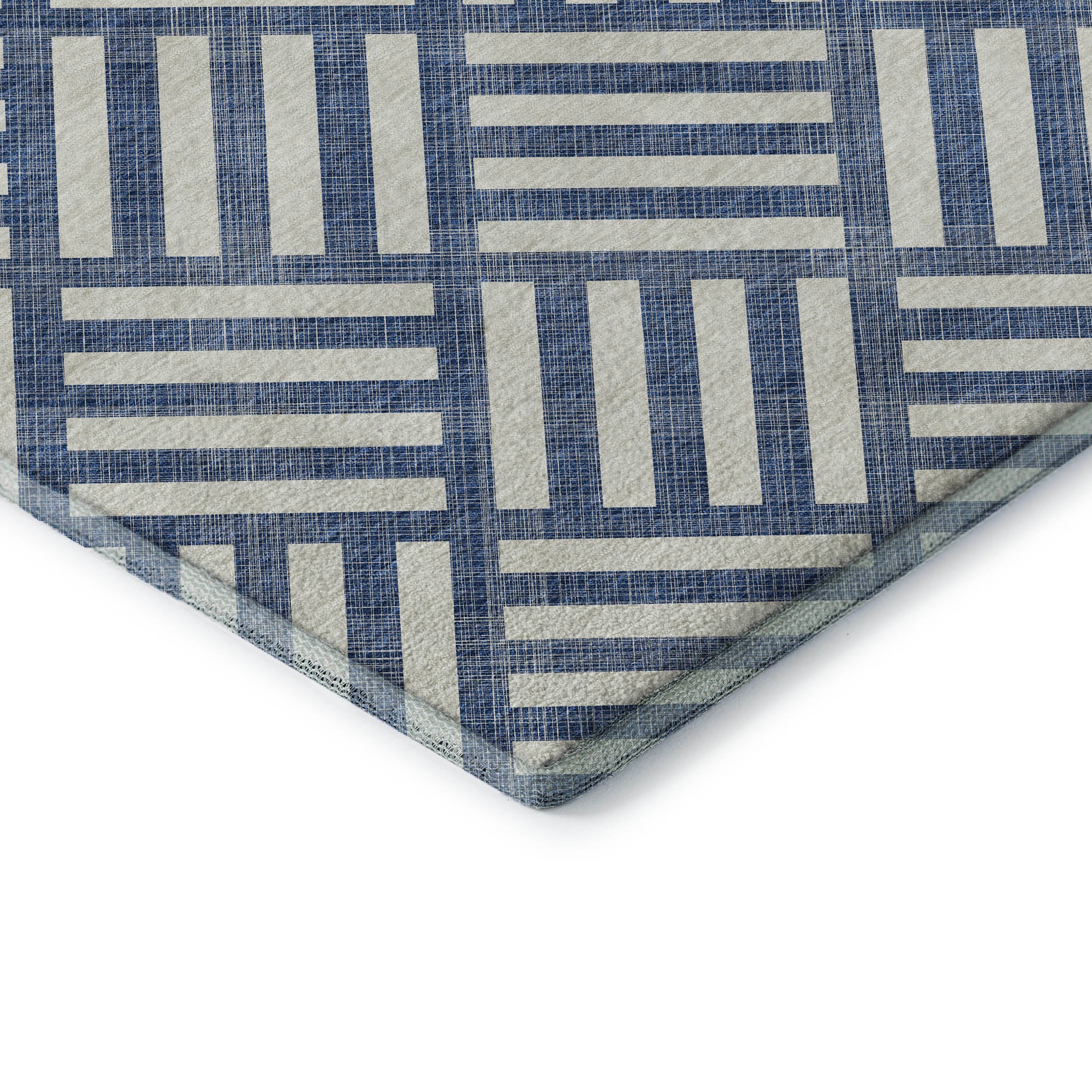Kathmandu Machine Washable Transitional Navy Blue Rug 1'8" x 2'6" #shape_Rectangle