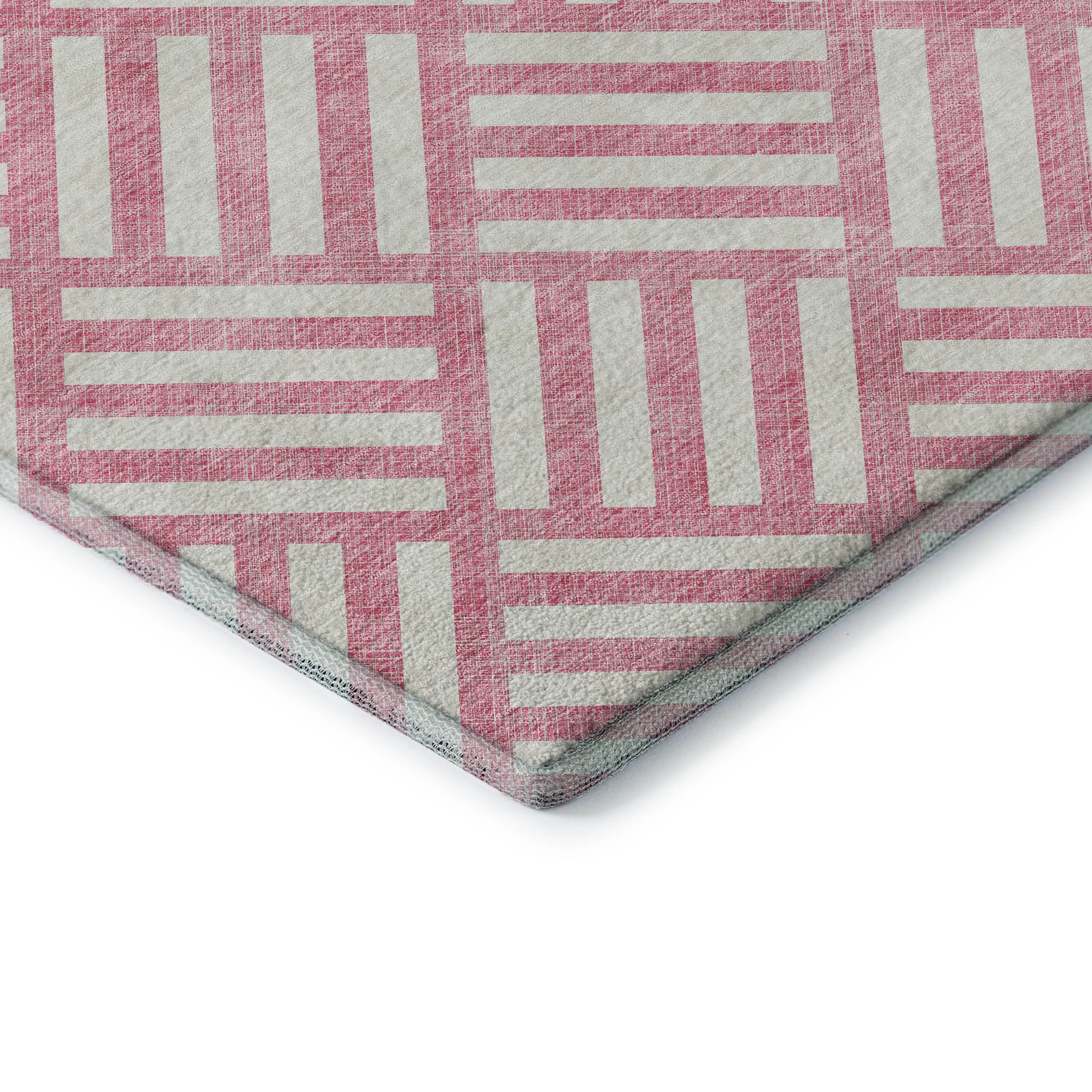 Kathmandu Machine Washable Transitional Pink Rug 1'8" x 2'6" #shape_Rectangle