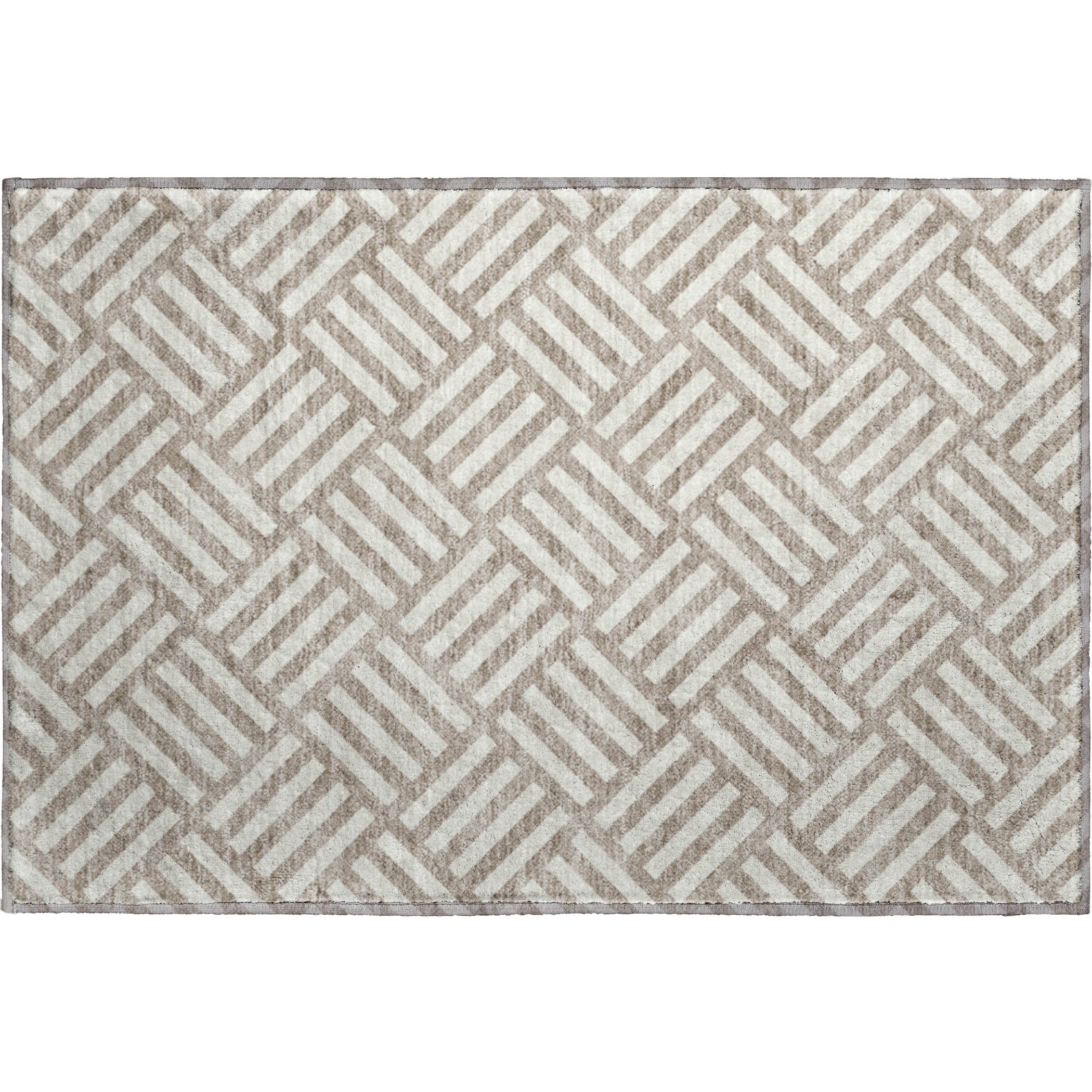 Kathmandu Machine Washable Transitional Taupe Brown Rug 1'8" x 2'6" #shape_Rectangle