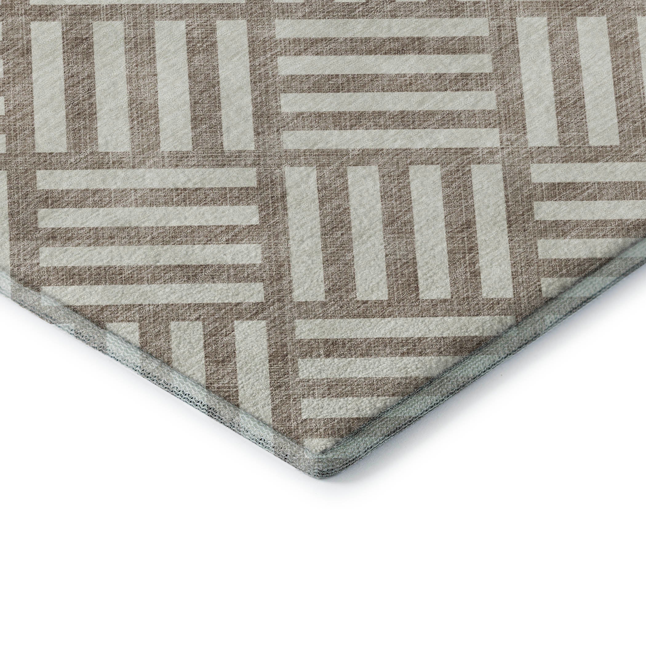 Kathmandu Machine Washable Transitional Taupe Brown Rug 1'8" x 2'6" #shape_Rectangle