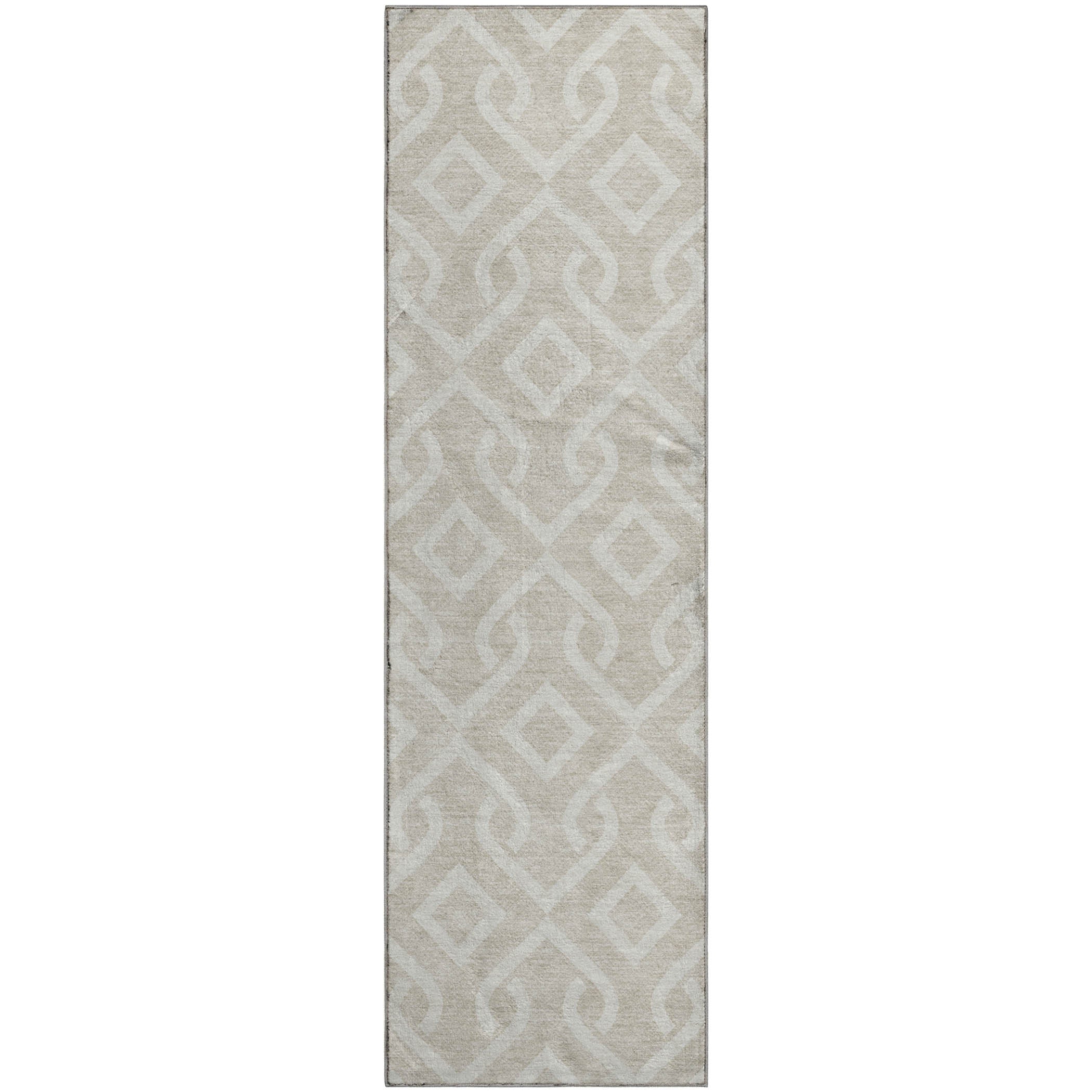 Mostar Machine Washable Transitional Beige Brown Rug 2'3" x 7'6" #shape_Runner