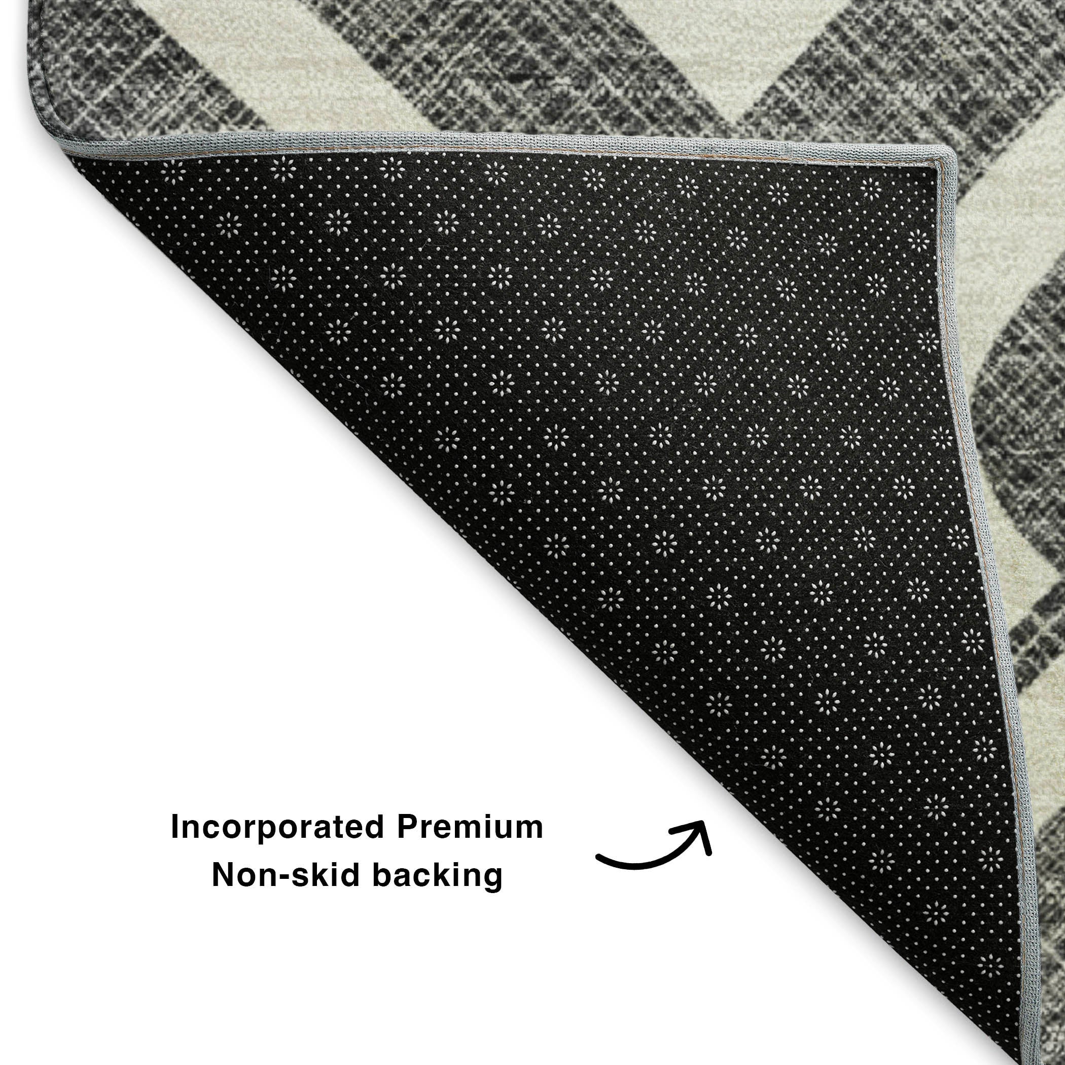 Mostar Machine Washable Transitional Black Rug 1'8" x 2'6" #shape_Rectangle