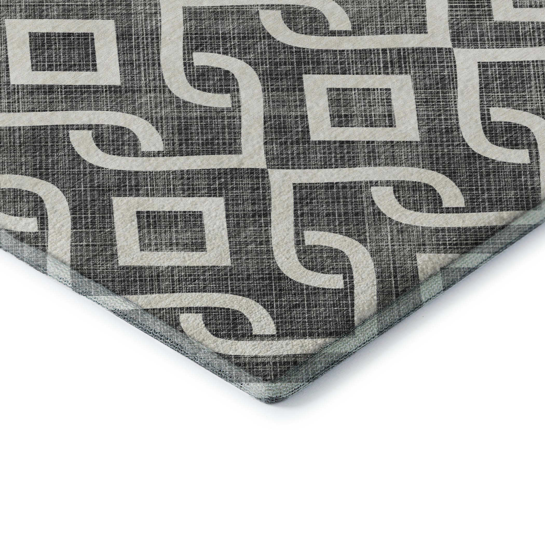 Mostar Machine Washable Transitional Black Rug 1'8" x 2'6" #shape_Rectangle