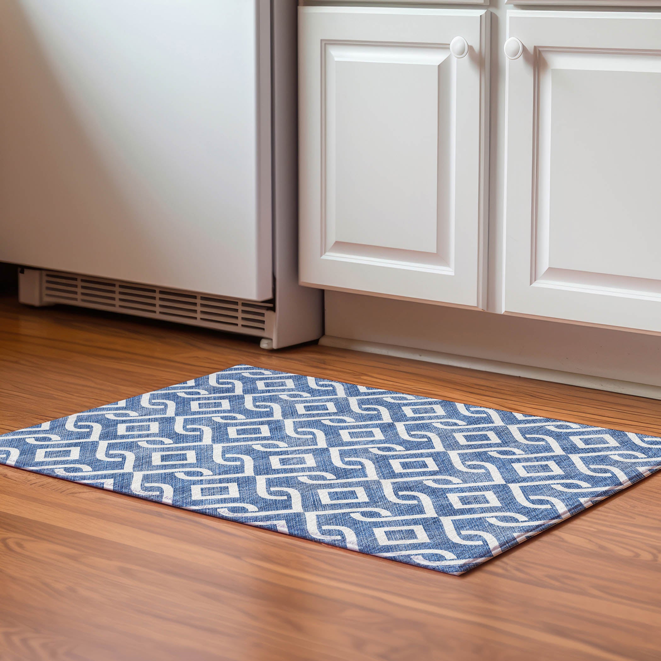 Mostar Machine Washable Transitional Blue Rug 1'8" x 2'6" #shape_Rectangle