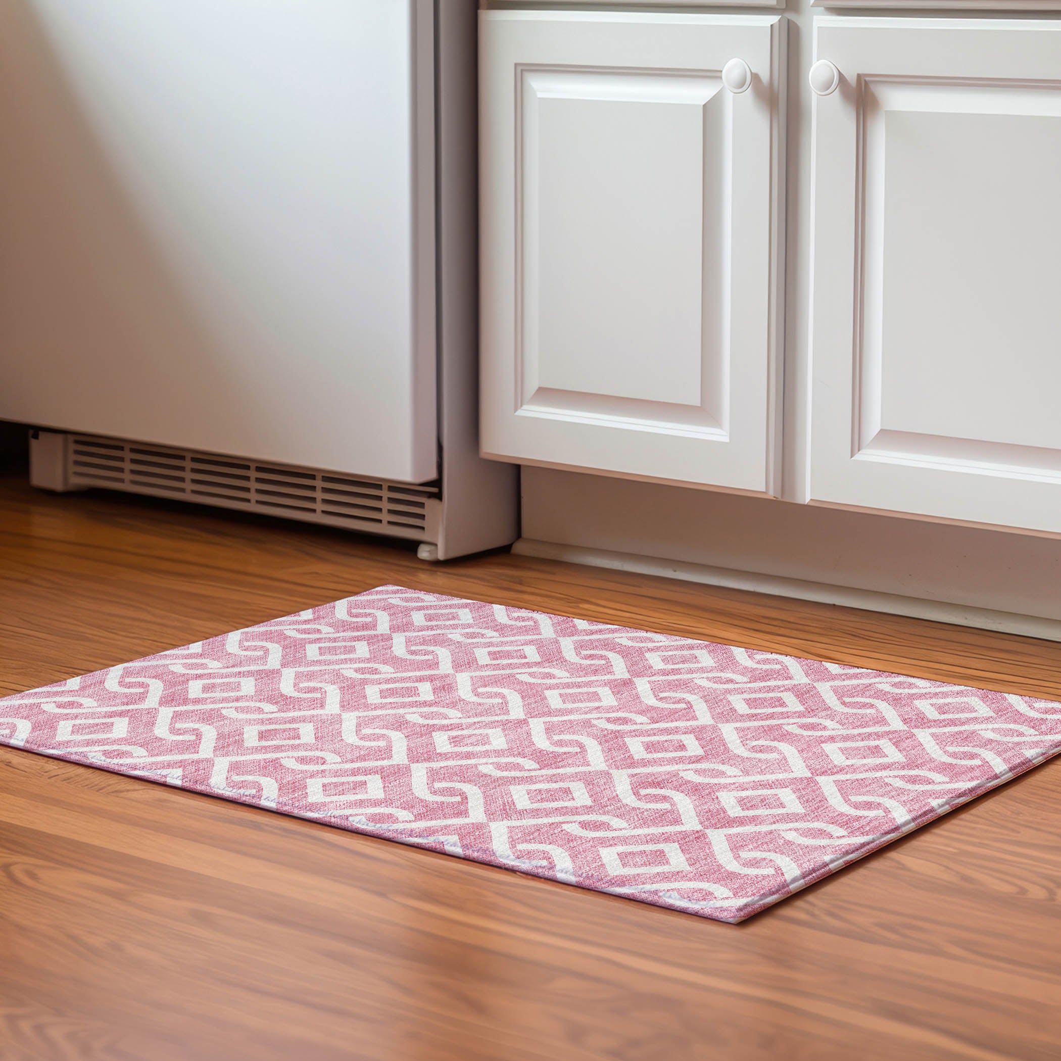 Mostar Machine Washable Transitional Blush Pink Rug 1'8" x 2'6" #shape_Rectangle