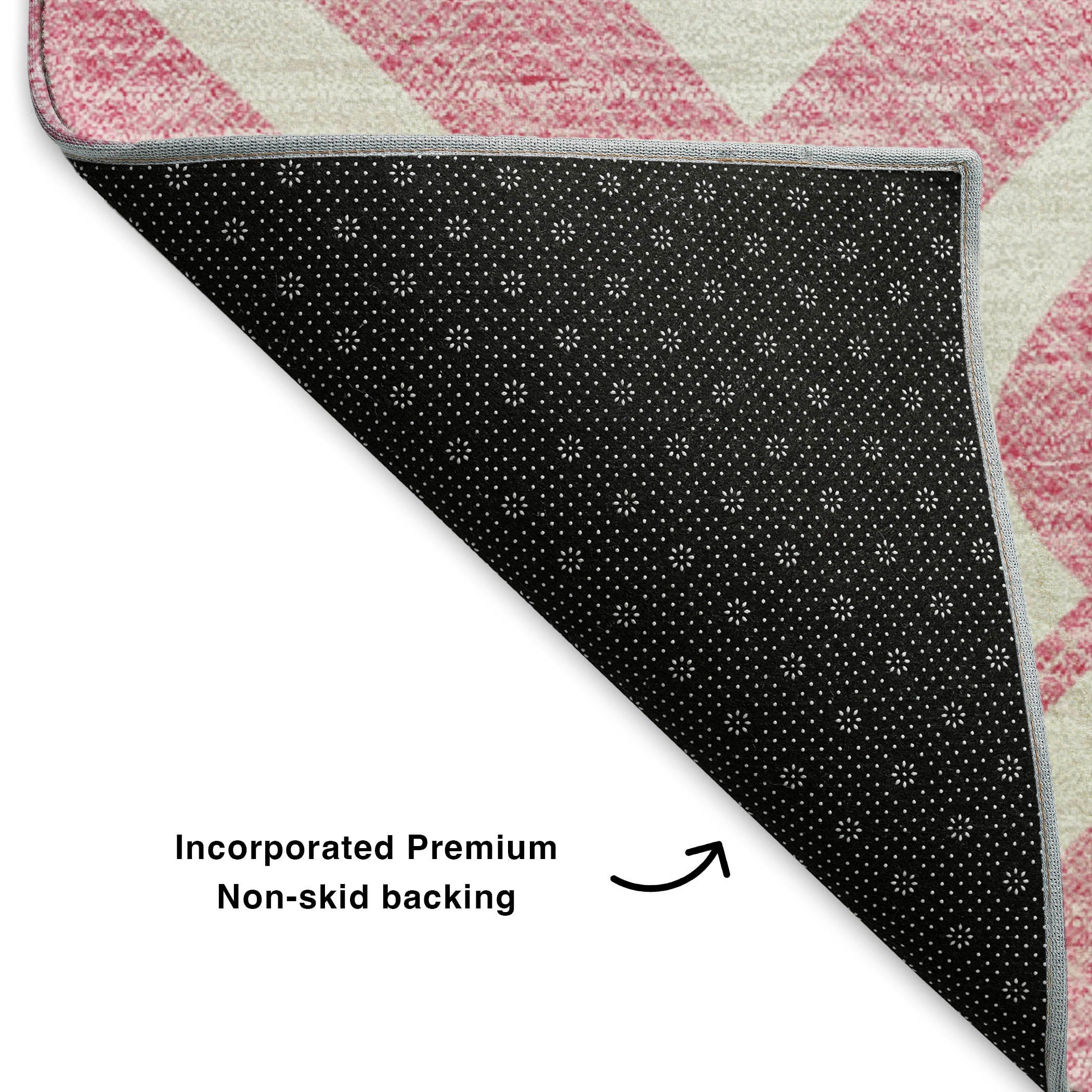 Mostar Machine Washable Transitional Blush Pink Rug 1'8" x 2'6" #shape_Rectangle