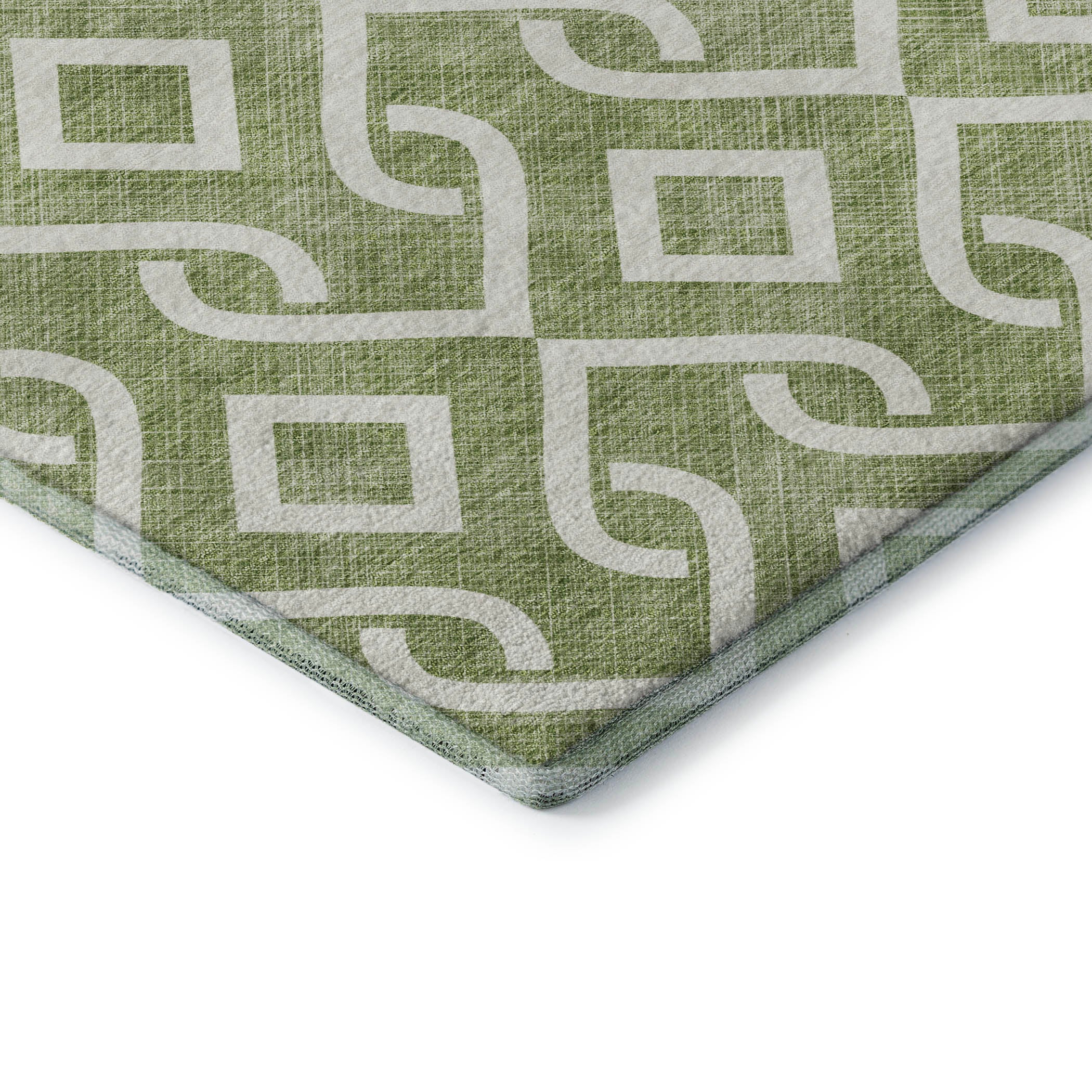 Mostar Machine Washable Transitional Green Rug 1'8" x 2'6" #shape_Rectangle