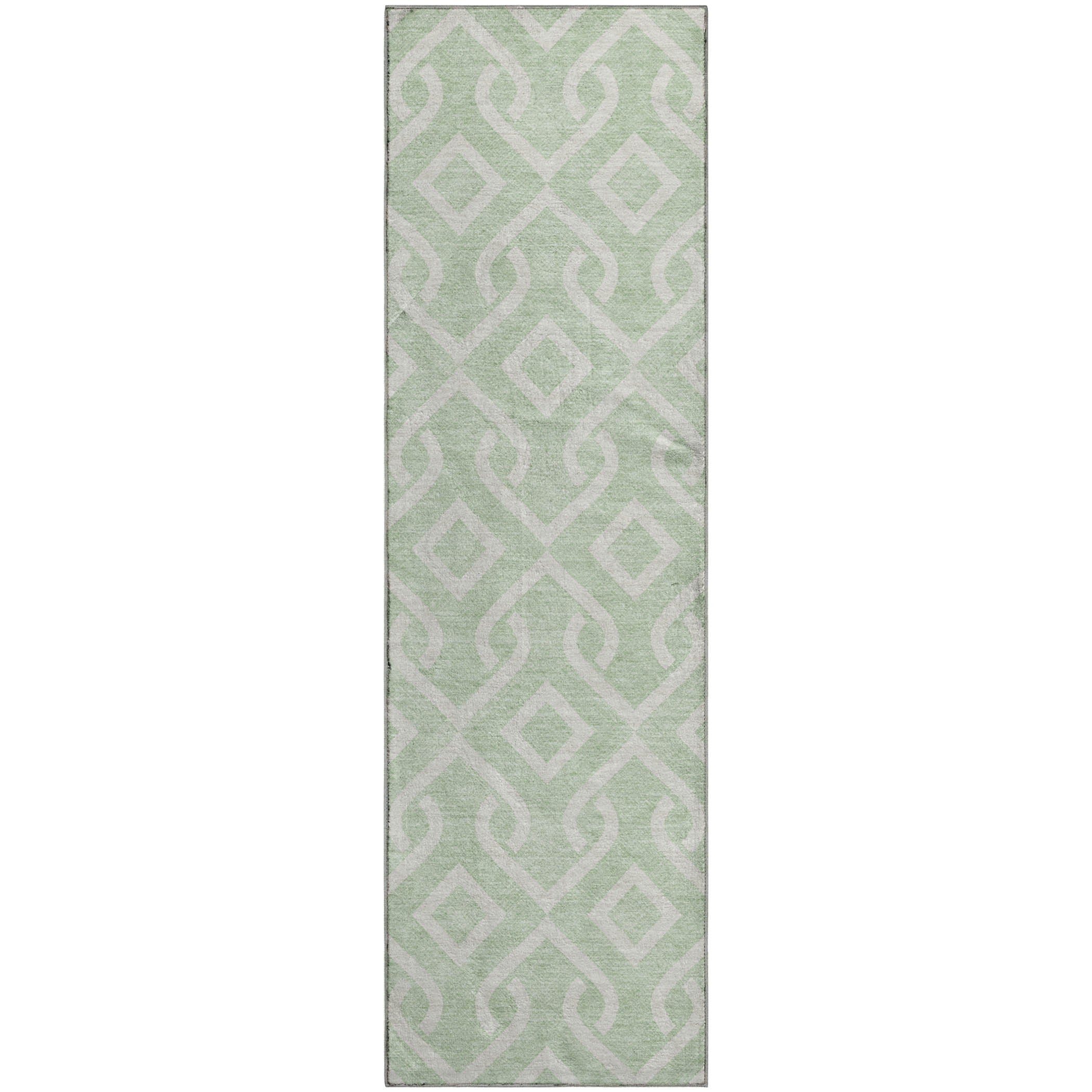 Mostar Machine Washable Transitional Mint Green Rug 2'3" x 7'6" #shape_Runner