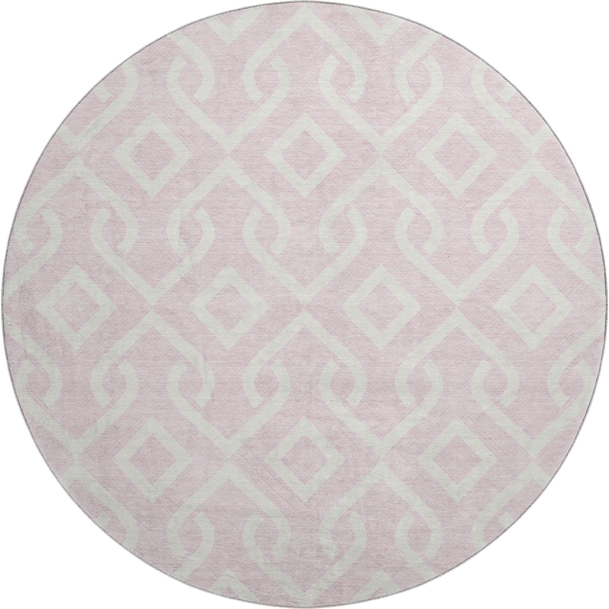 Mostar Machine Washable Transitional Pink Rug 8' x 8' #shape_Round
