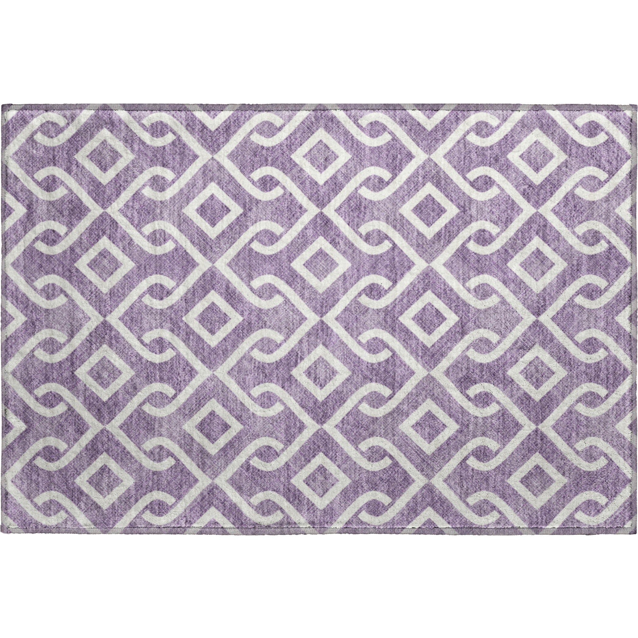 Mostar Machine Washable Transitional Purple Rug 1'8" x 2'6" #shape_Rectangle