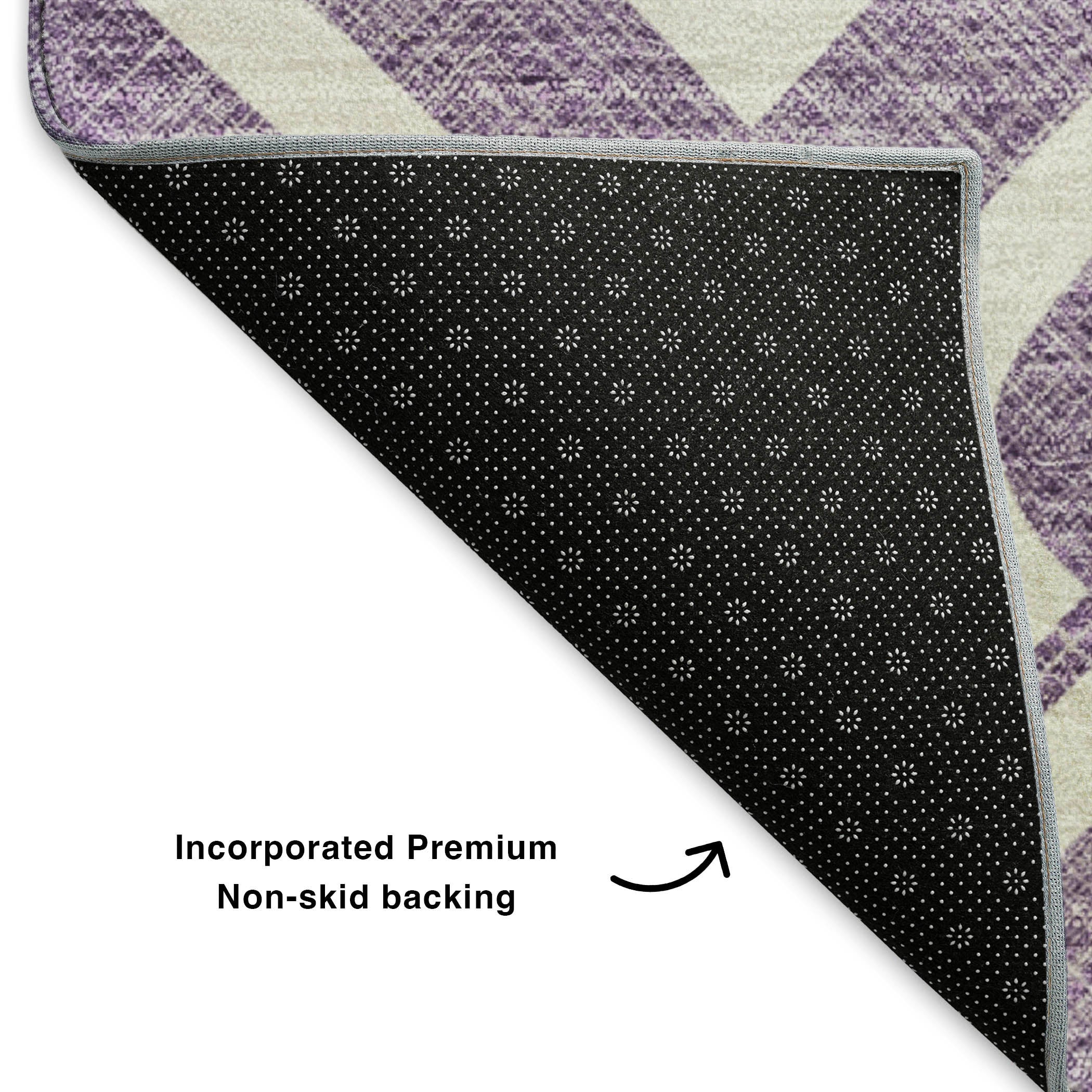 Mostar Machine Washable Transitional Purple Rug 1'8" x 2'6" #shape_Rectangle