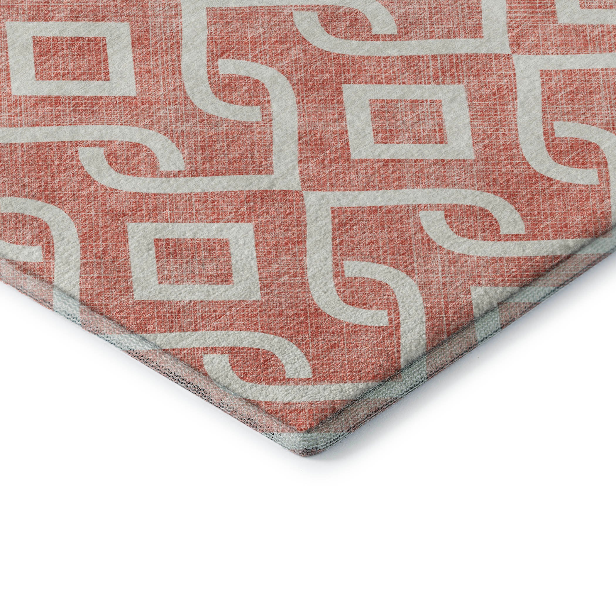 Mostar Machine Washable Transitional Salmon Orange Rug 1'8" x 2'6" #shape_Rectangle