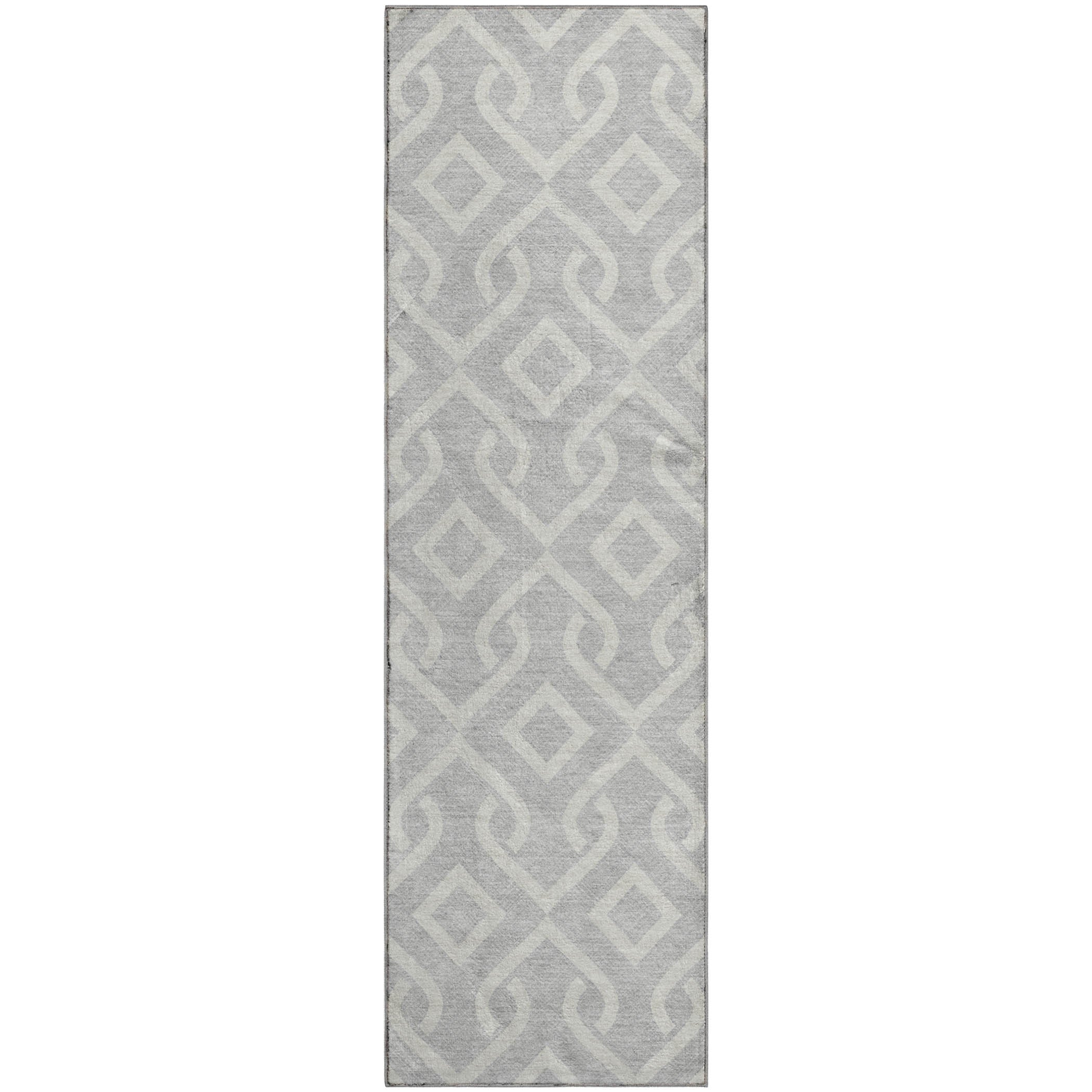 Mostar Machine Washable Transitional Silver Gray Rug 2'3" x 7'6" #shape_Runner
