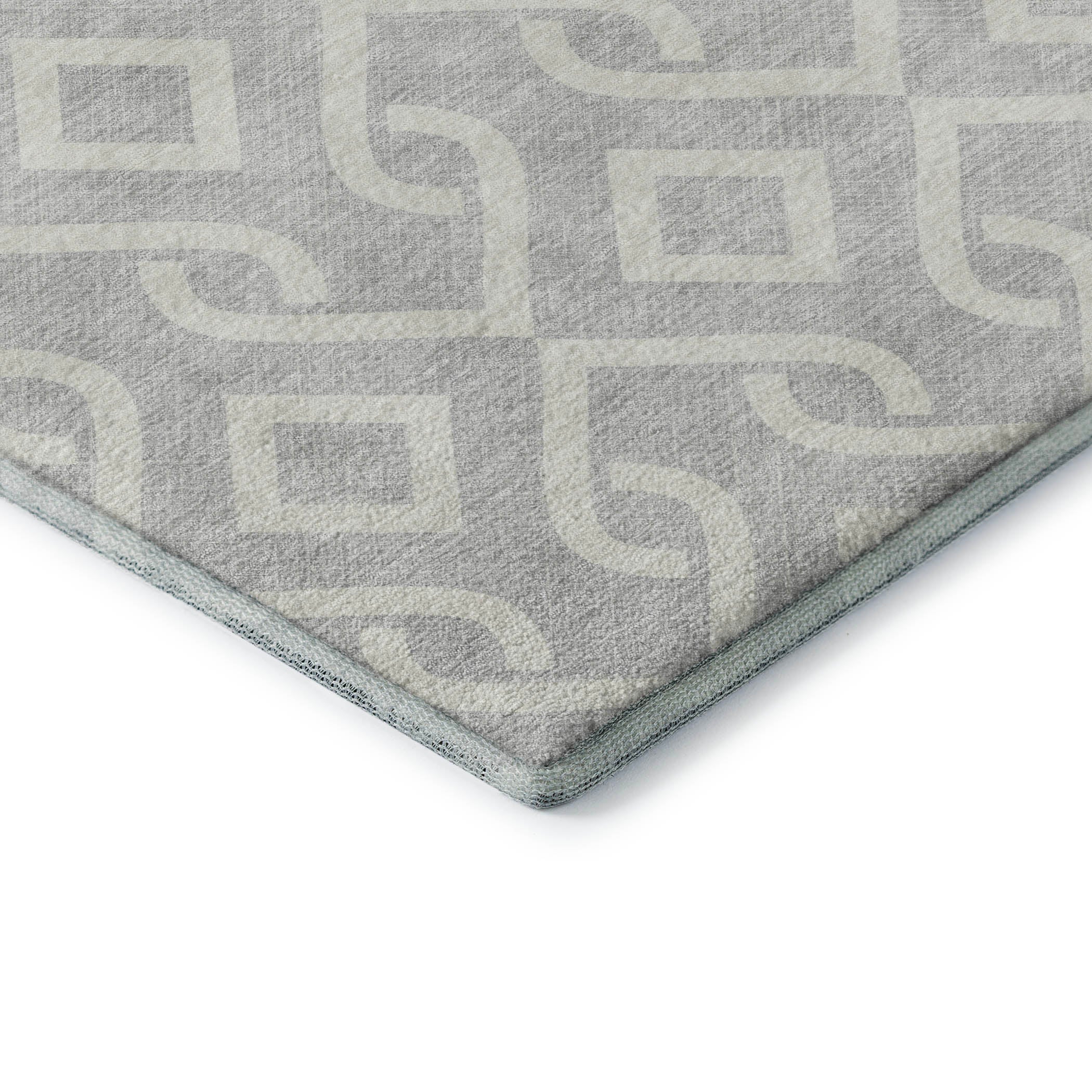 Mostar Machine Washable Transitional Silver Gray Rug 1'8" x 2'6" #shape_Rectangle