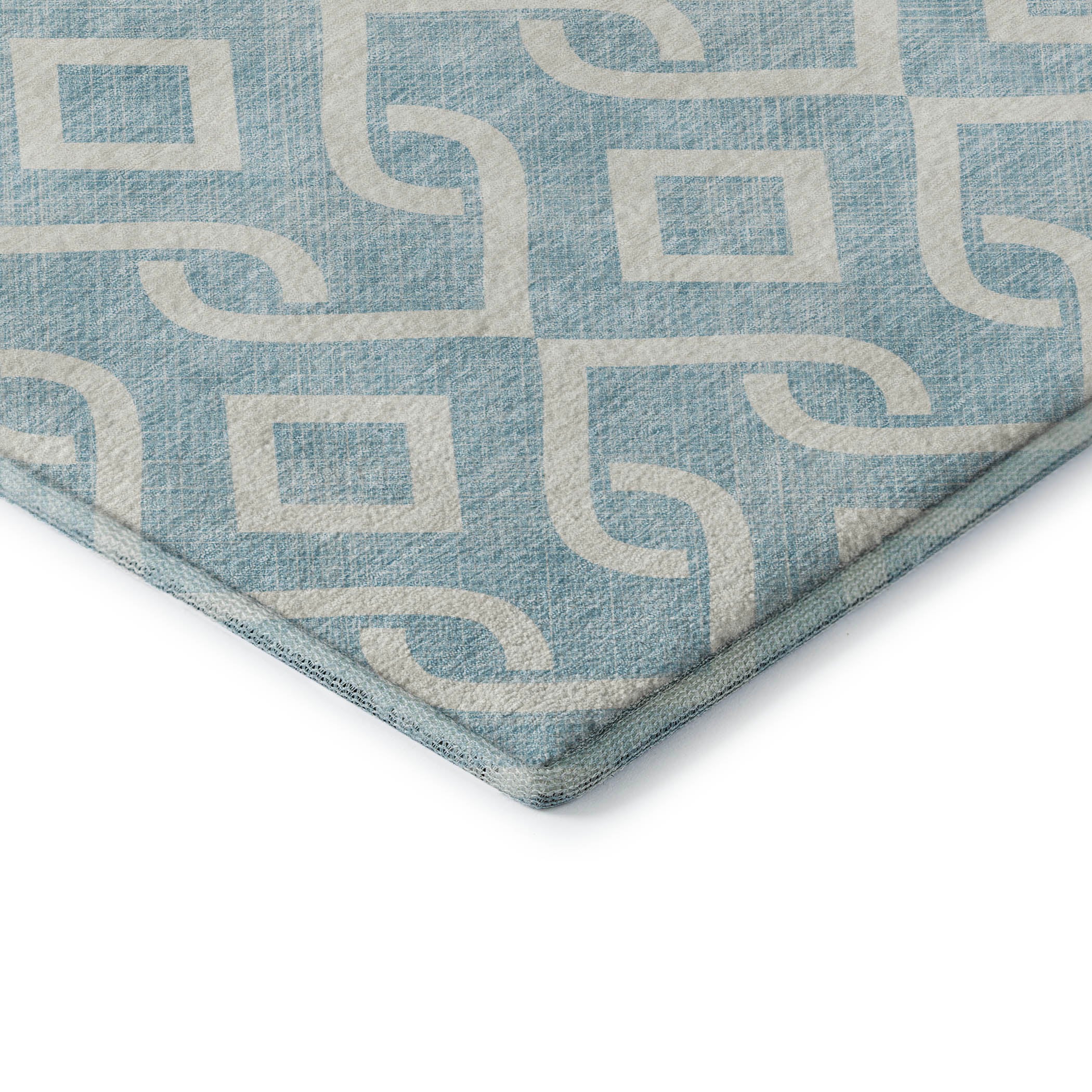 Mostar Machine Washable Transitional Sky Blue Rug 1'8" x 2'6" #shape_Rectangle
