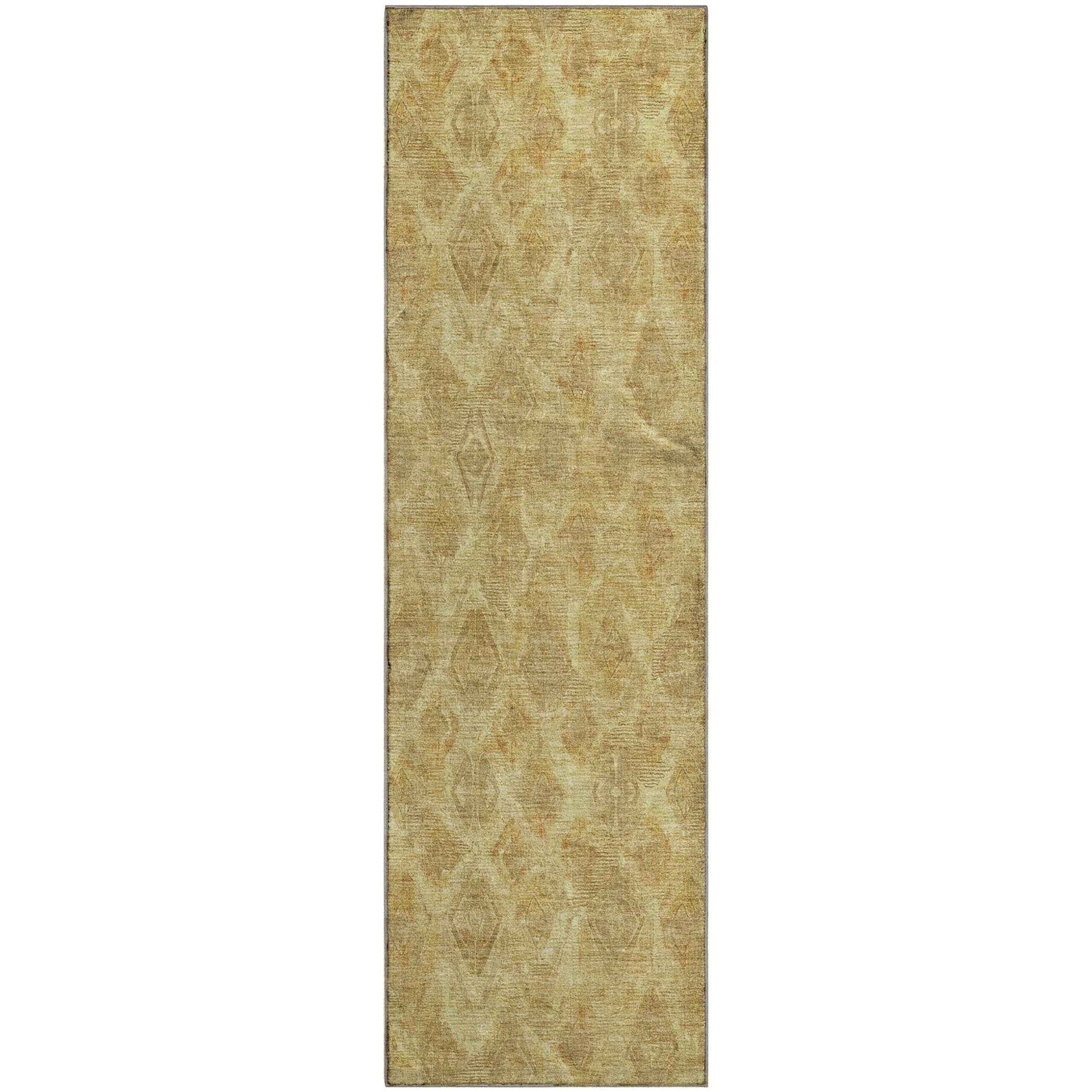 Valletta Machine Washable Traditional Gold Rug 2'3" x 7'6" #shape_Runner