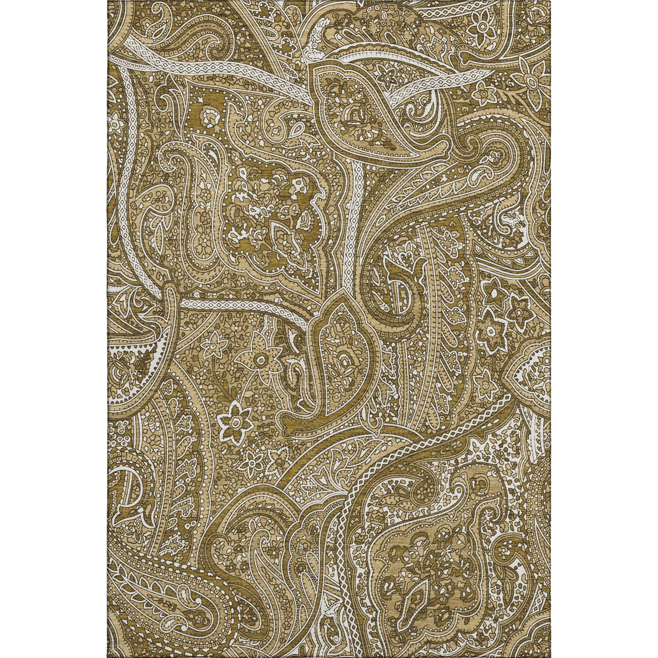 Oaxaca Machine Washable Traditional Brown Rug 2'6" x 3'10" #shape_Rectangle