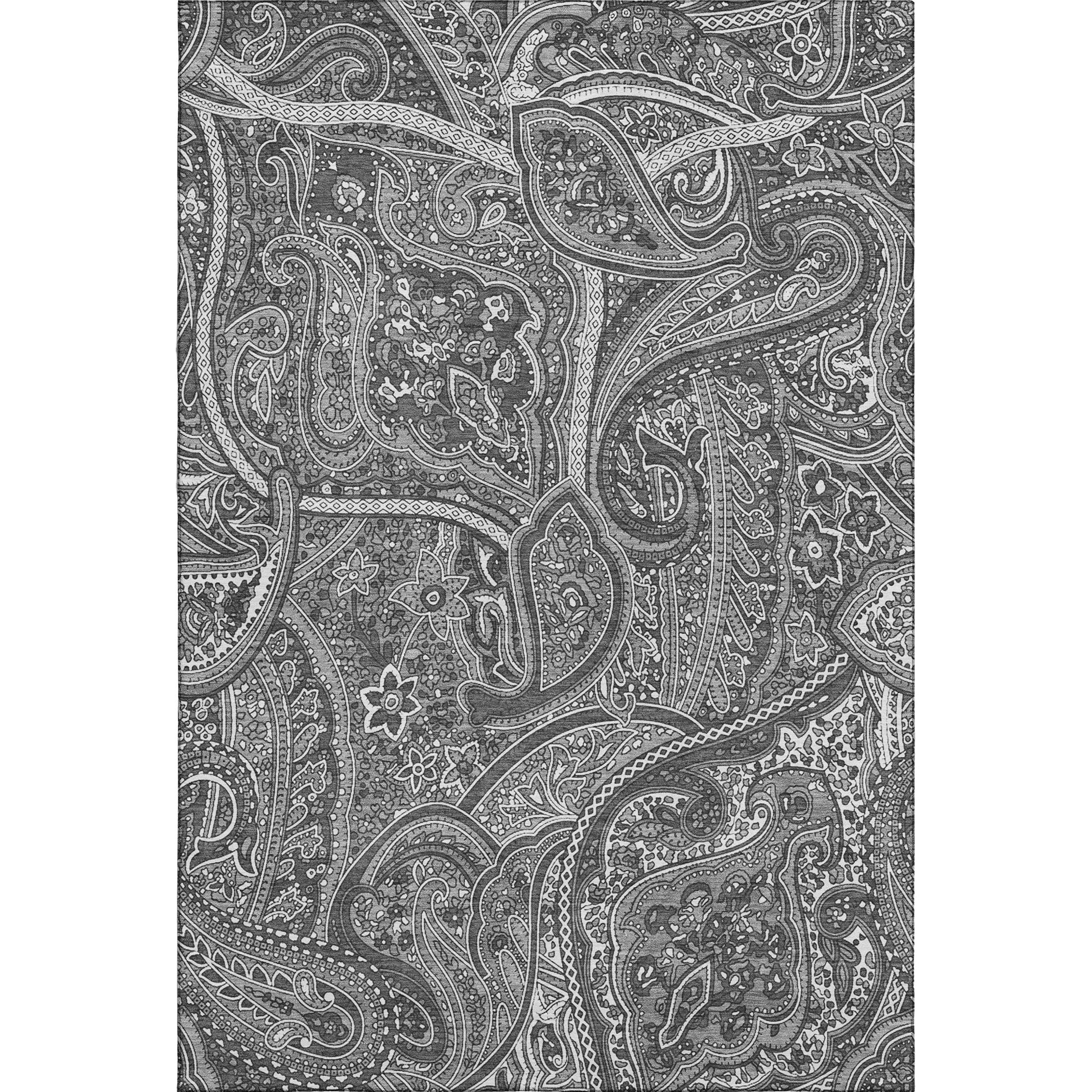 Oaxaca Machine Washable Traditional Gray Rug 2'6" x 3'10" #shape_Rectangle