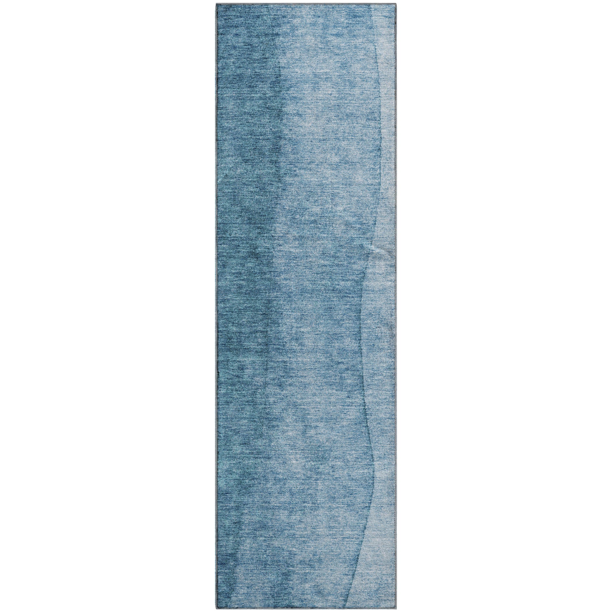 Lucerne Machine Washable Transitional Blue Rug 2'3" x 7'6" #shape_Runner