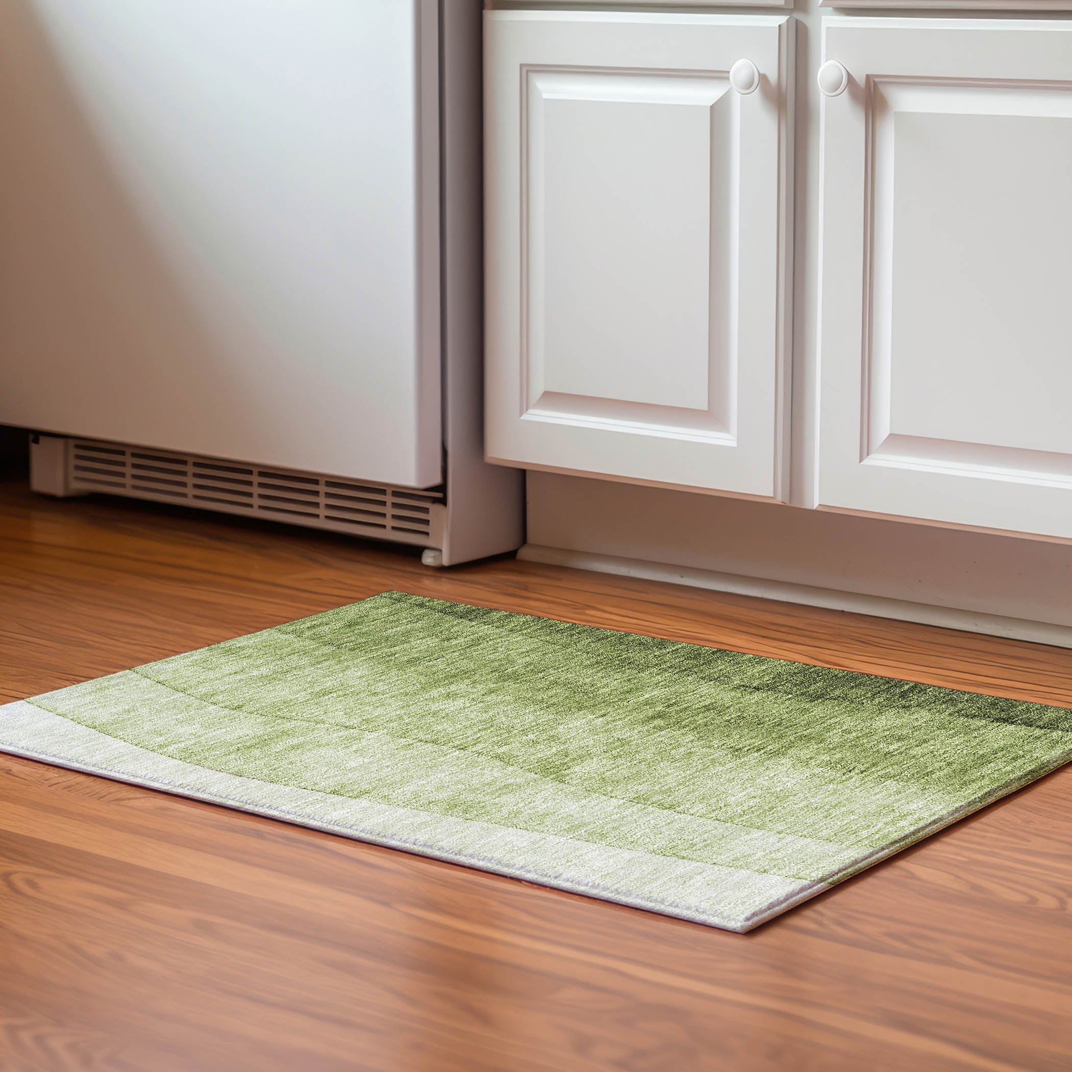 Lucerne Machine Washable Transitional Olive Green Rug 1'8" x 2'6" #shape_Rectangle