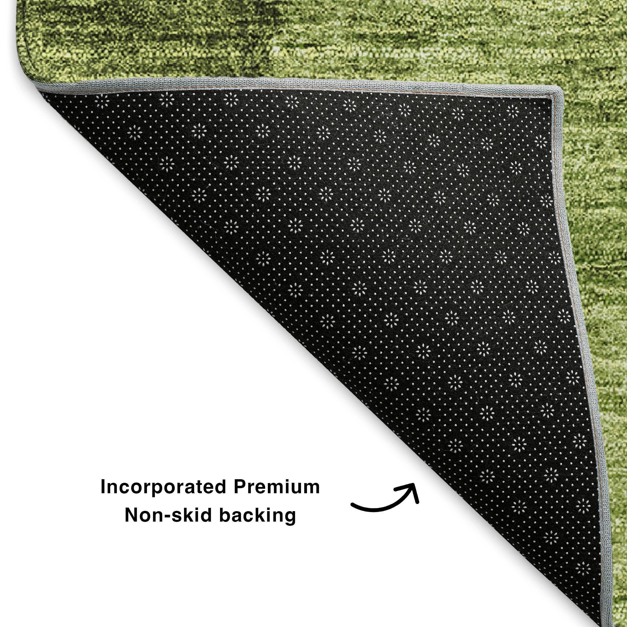 Lucerne Machine Washable Transitional Olive Green Rug 1'8" x 2'6" #shape_Rectangle
