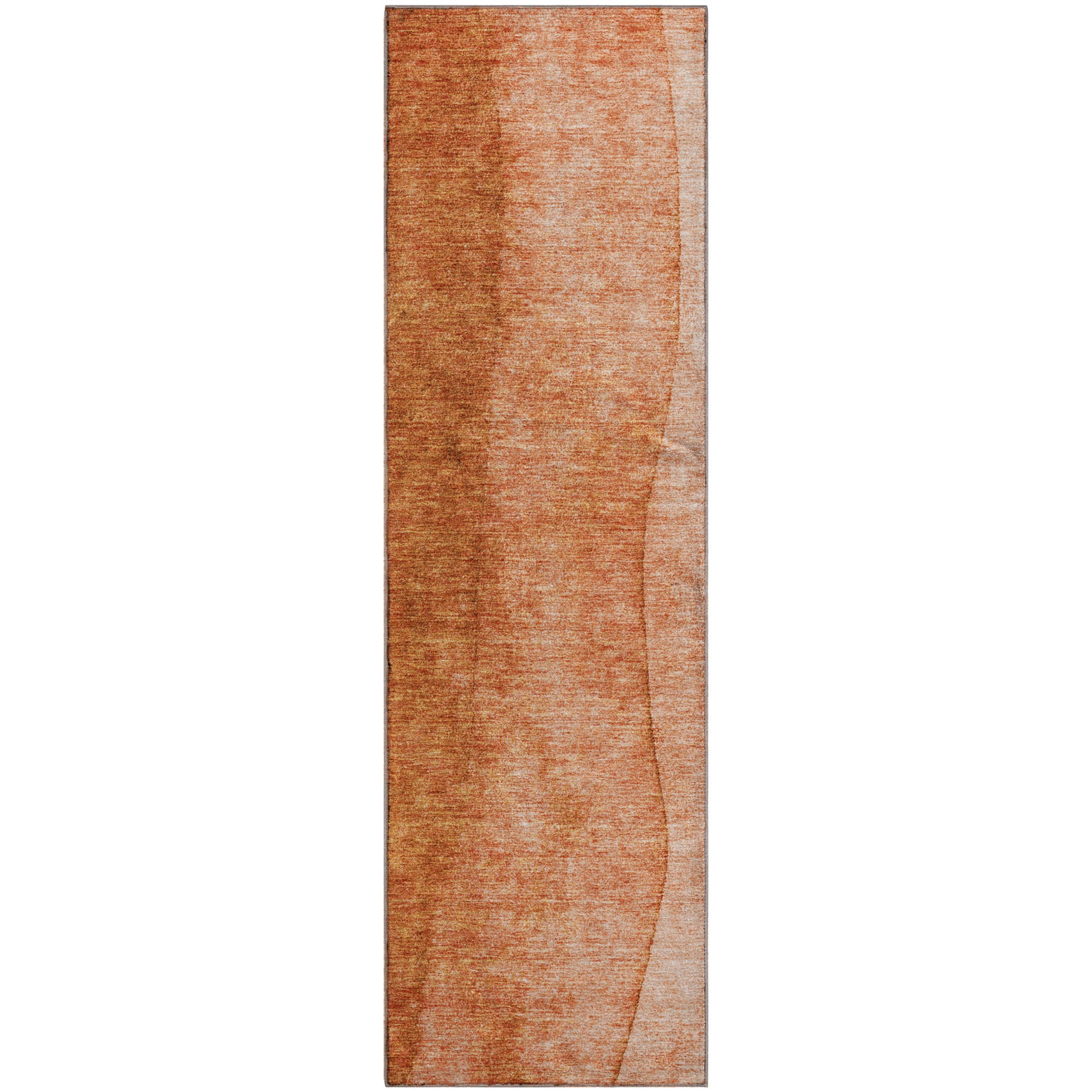 Lucerne Machine Washable Transitional Paprika Orange Rug 2'3" x 7'6" #shape_Runner