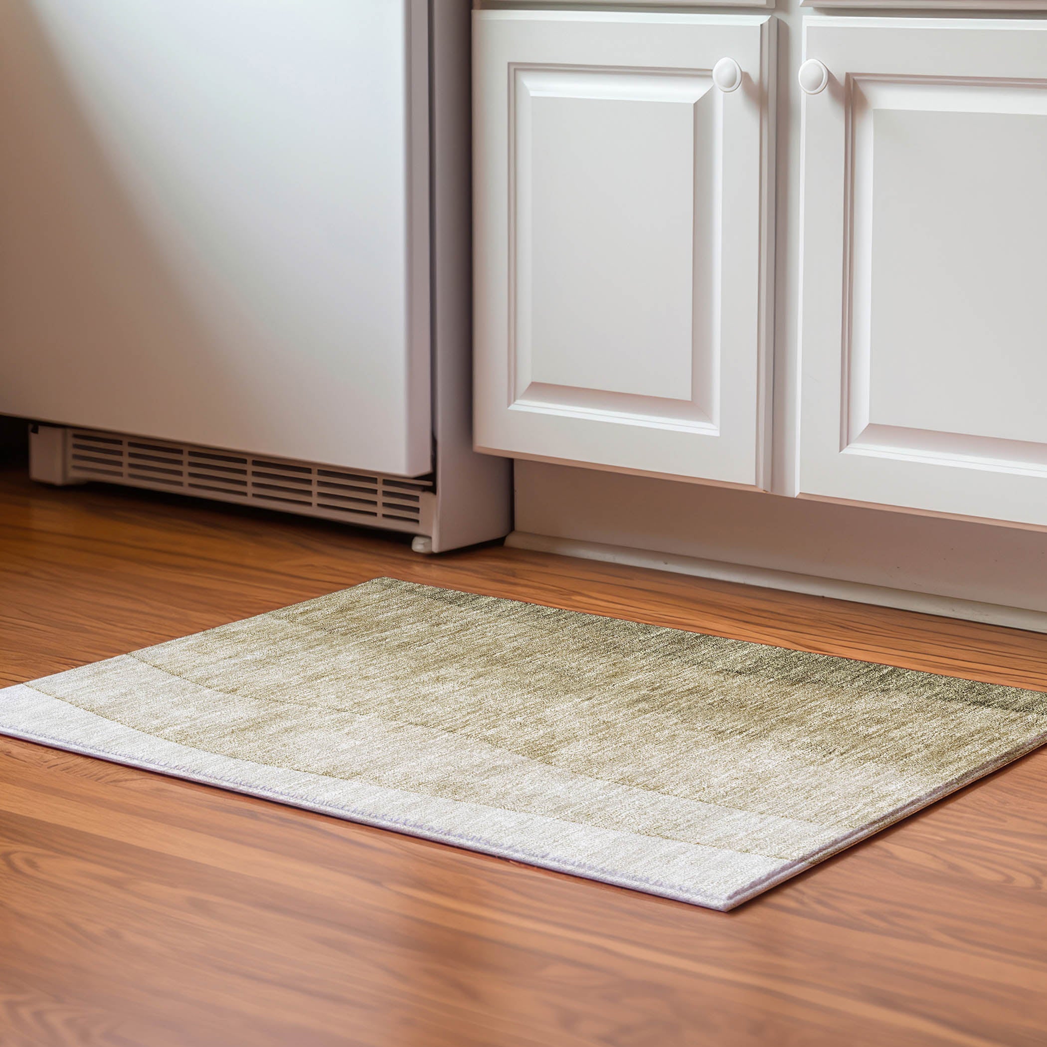 Lucerne Machine Washable Transitional Taupe Brown Rug 1'8" x 2'6" #shape_Rectangle