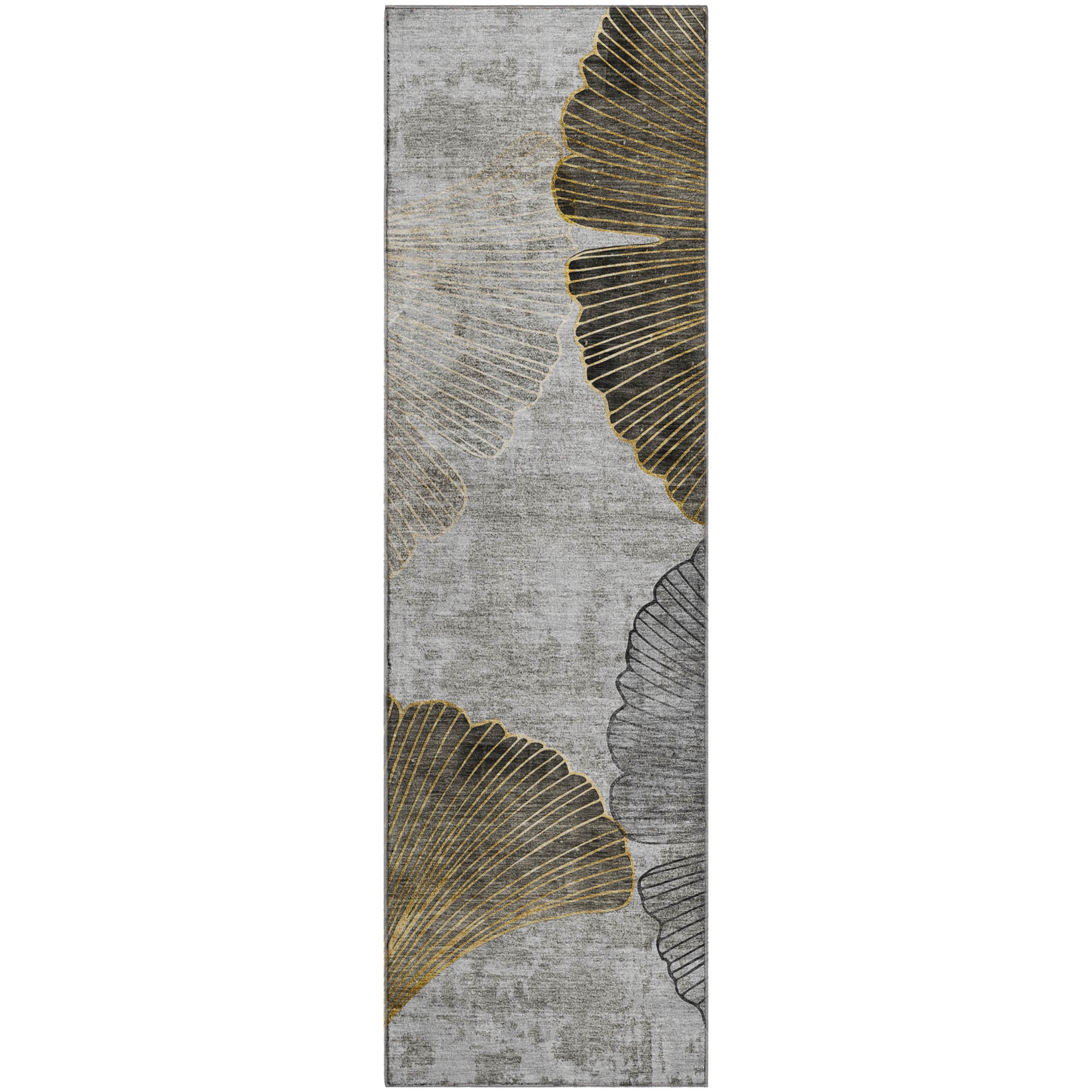 Sarajevo Machine Washable Transitional Gray Rug 2'3" x 7'6" #shape_Runner